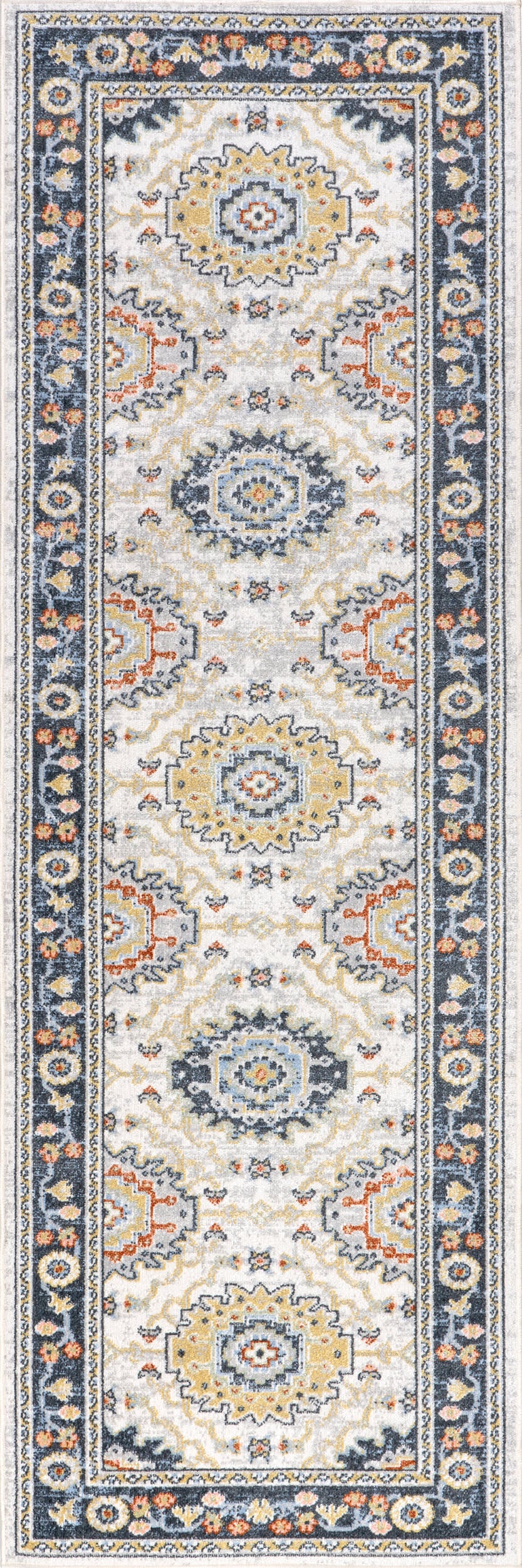 Madilyn Medallion Washable Rug | Blue