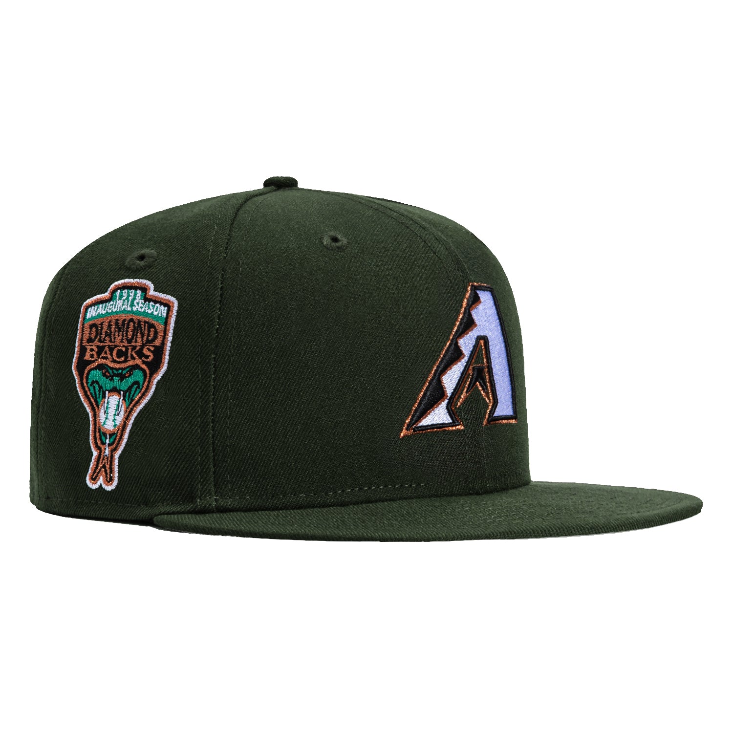 New Era 59Fifty Arizona Diamondbacks Inaugural Patch A Hat - Green, White, Metallic Copper