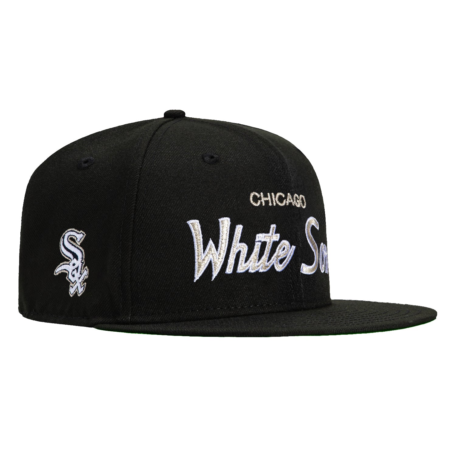 New Era 59Fifty Chicago White Sox Logo Patch Script Hat - Black