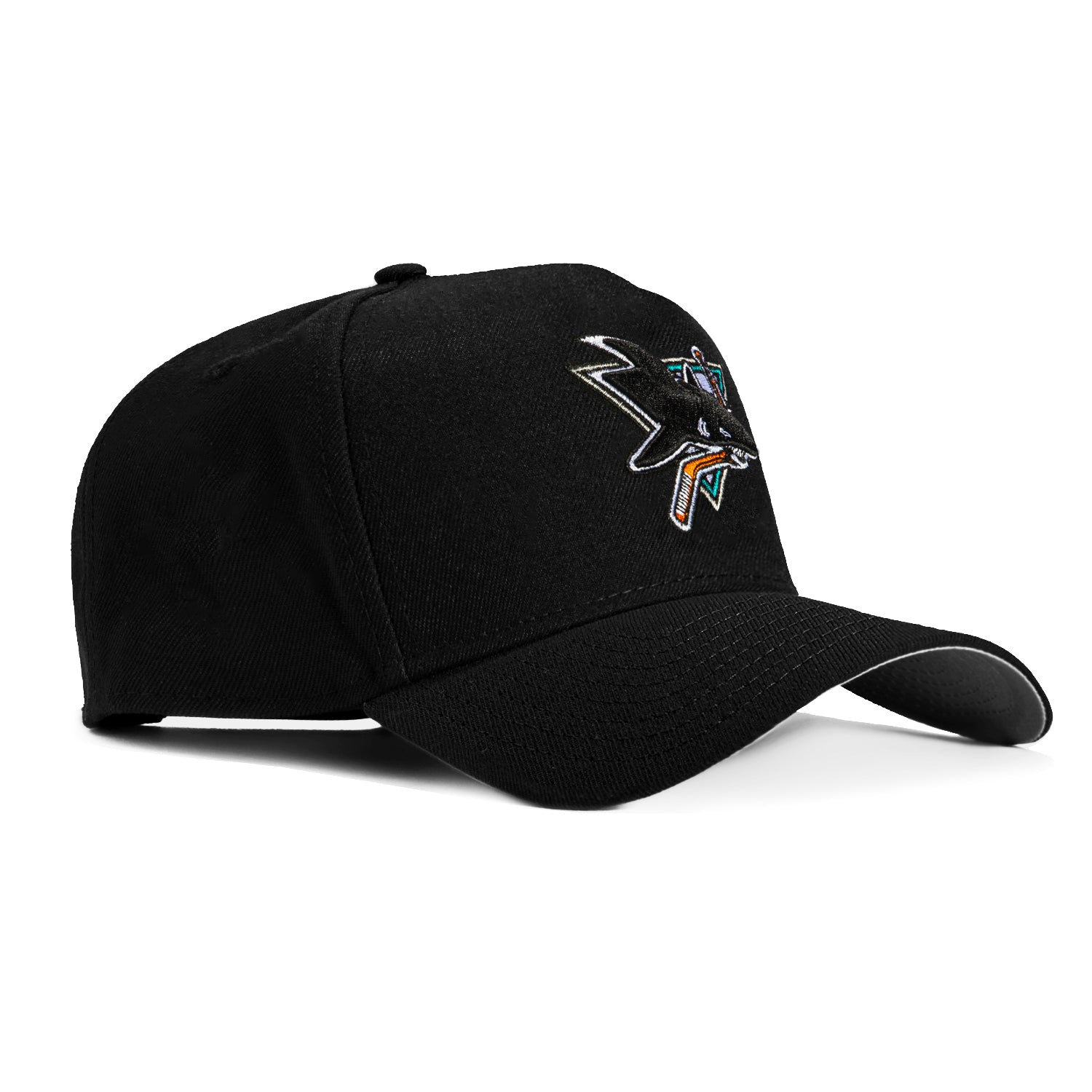 New Era 9Forty A-Frame San Jose Sharks Logo Snapback Hat - Black