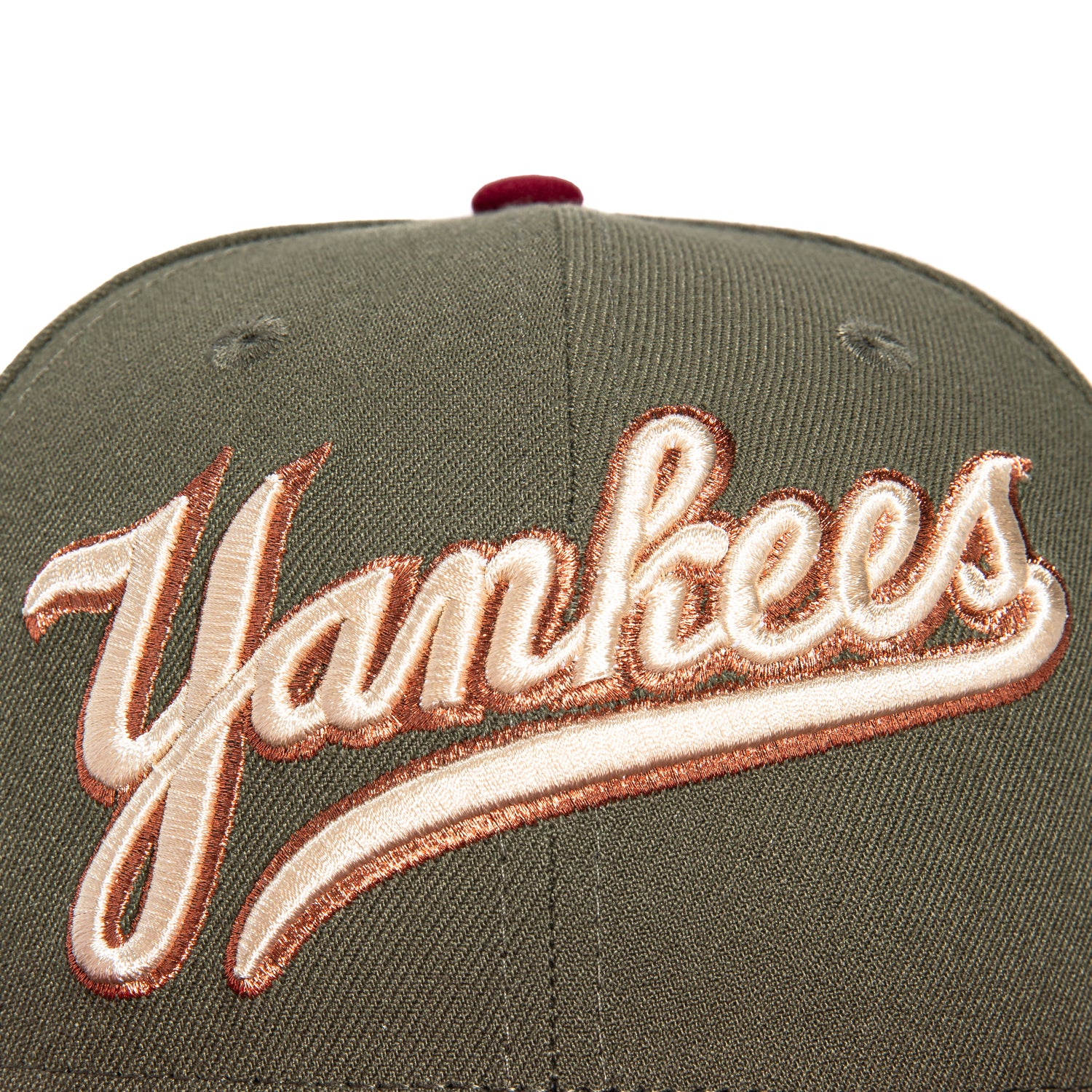 New Era 59Fifty Winter Forest New York Yankees 1923 World Series Patch Script Hat - Olive, Cardinal