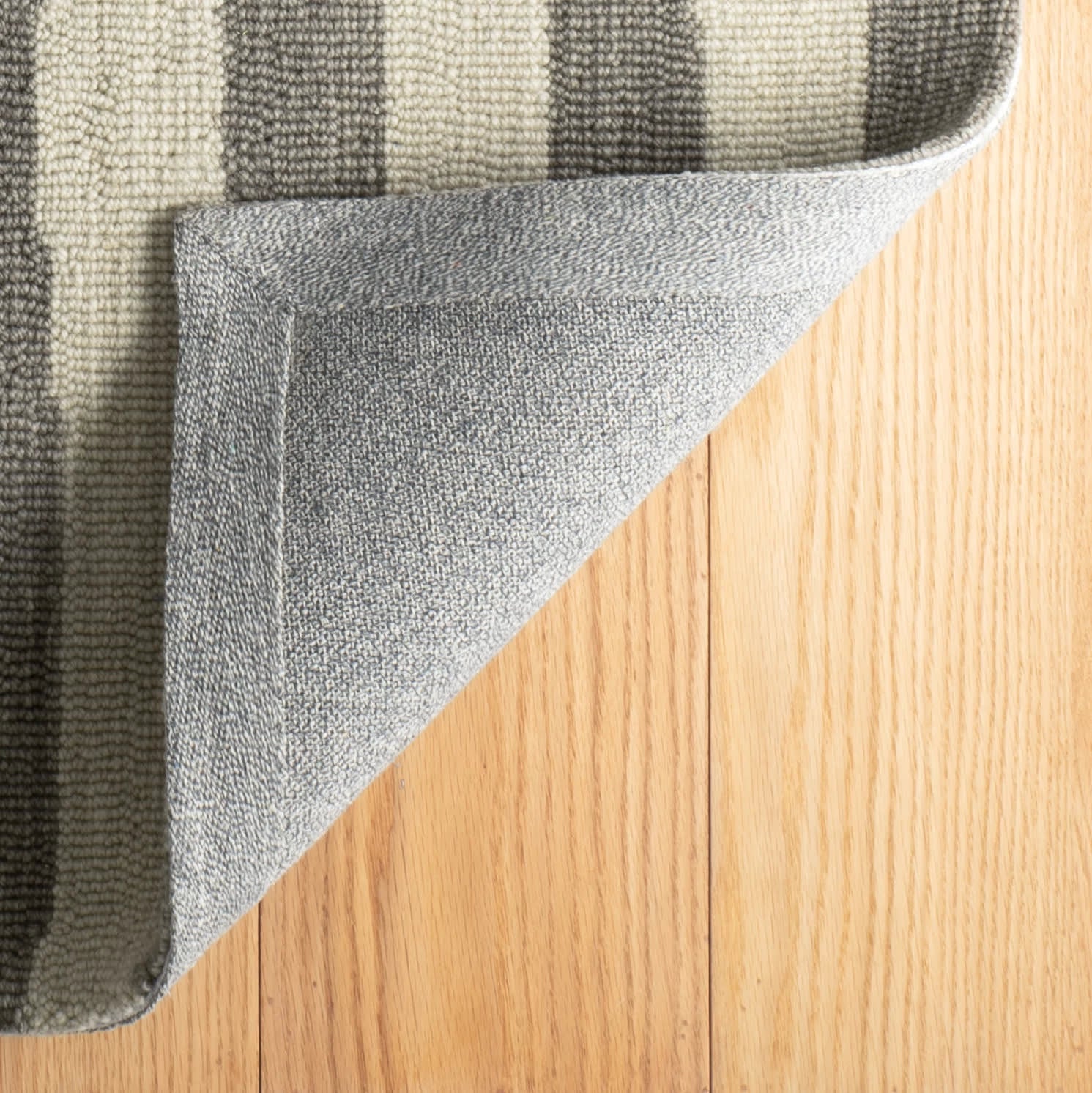 Silas Stripe Grey Hand Micro Hooked Wool Rug