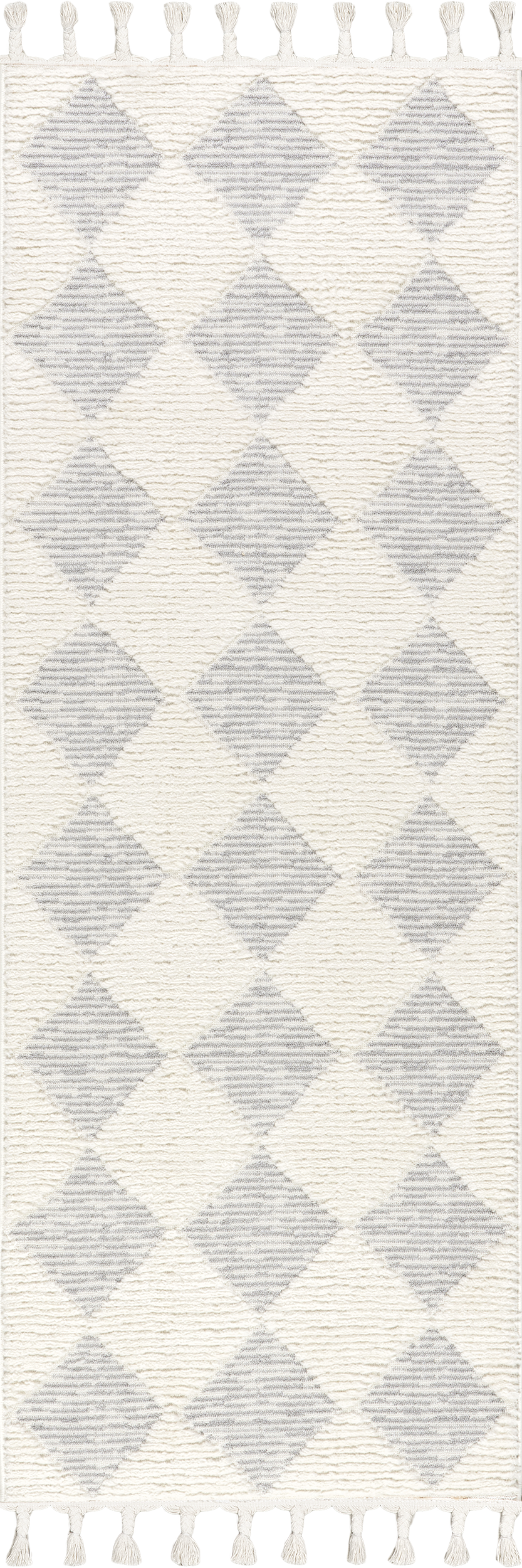 Aylin Diamond Tasseled Rug | Off White