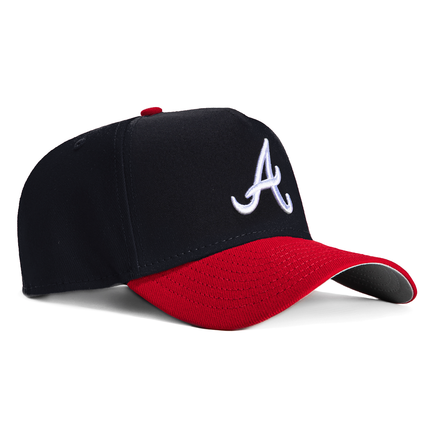 New Era 9Forty A-Frame Atlanta Braves Snapback Home Hat - Navy, Red