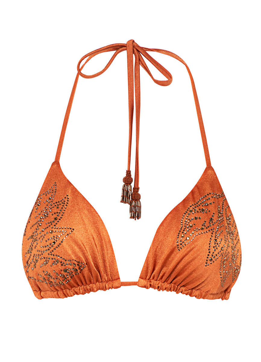 Maaji Satin Umber Balmy Sliding Triangle Bikini Top