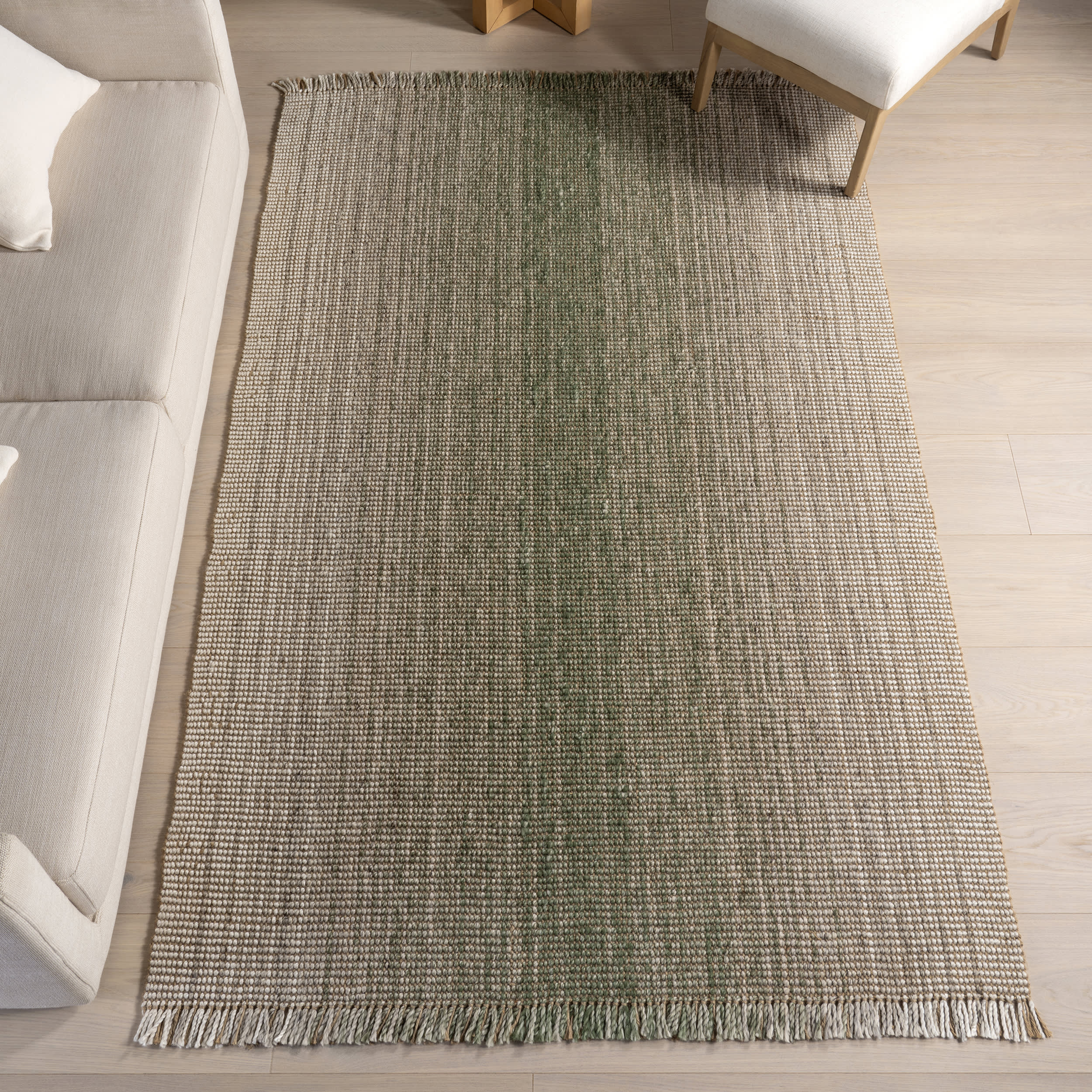 Tatum Ombre Jute-Blend Rug | Green