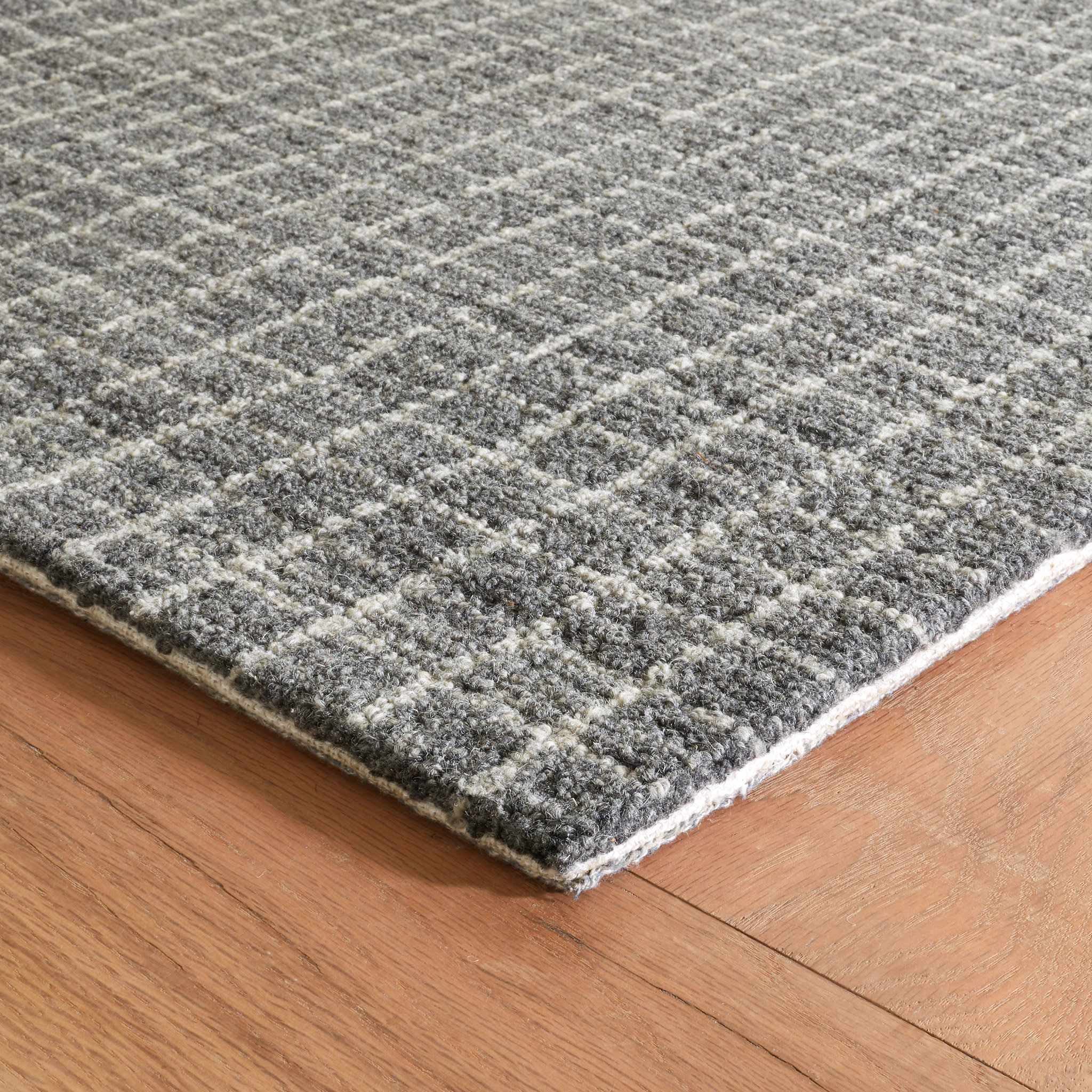 Conall Grey Hand Micro Hooked Wool Rug