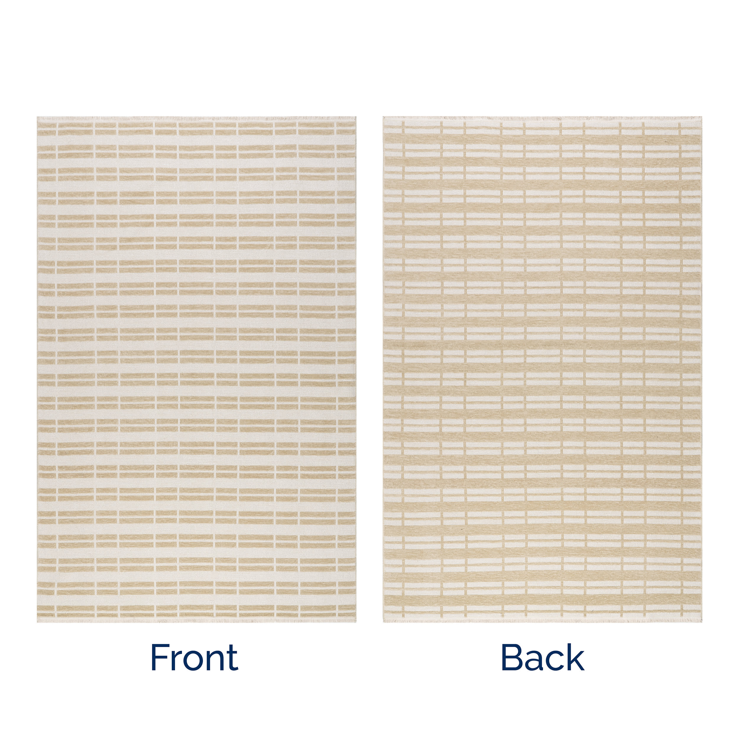 Malaya Striped Reversible Washable Rug | Taupe