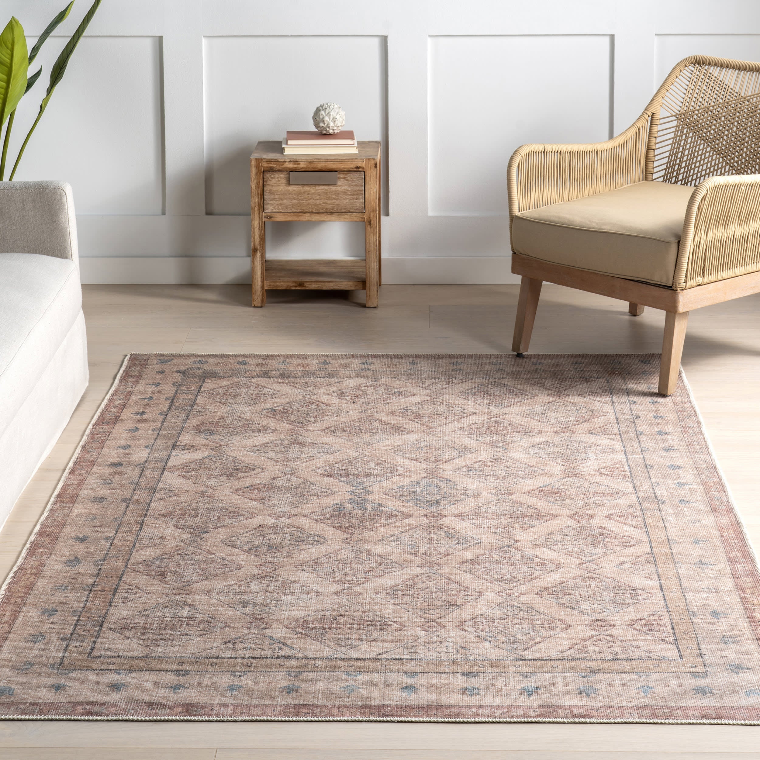 Luz Medallion Washable Rug | Taupe