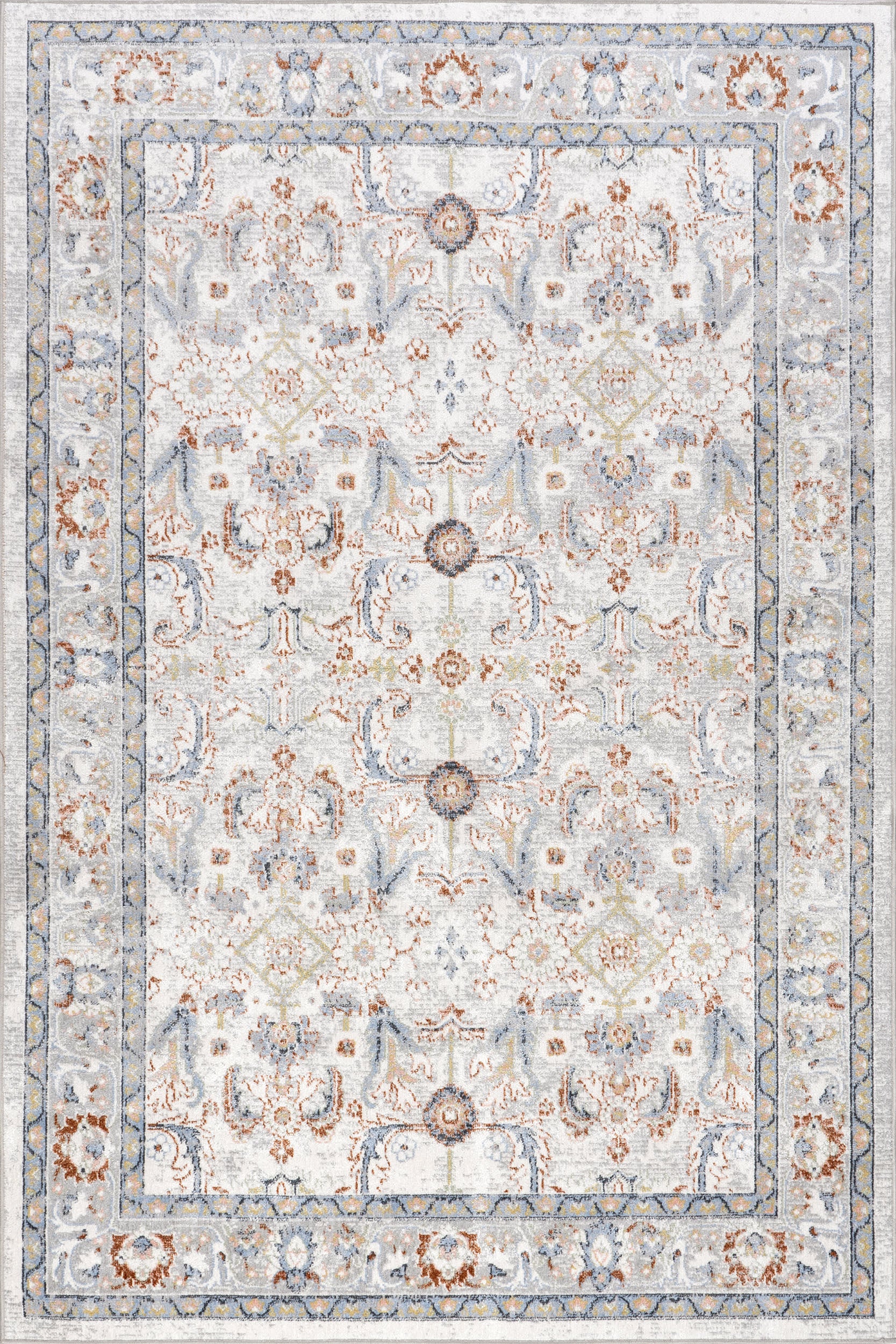 Brooklynn Floral Medallion Washable Rug | Rust