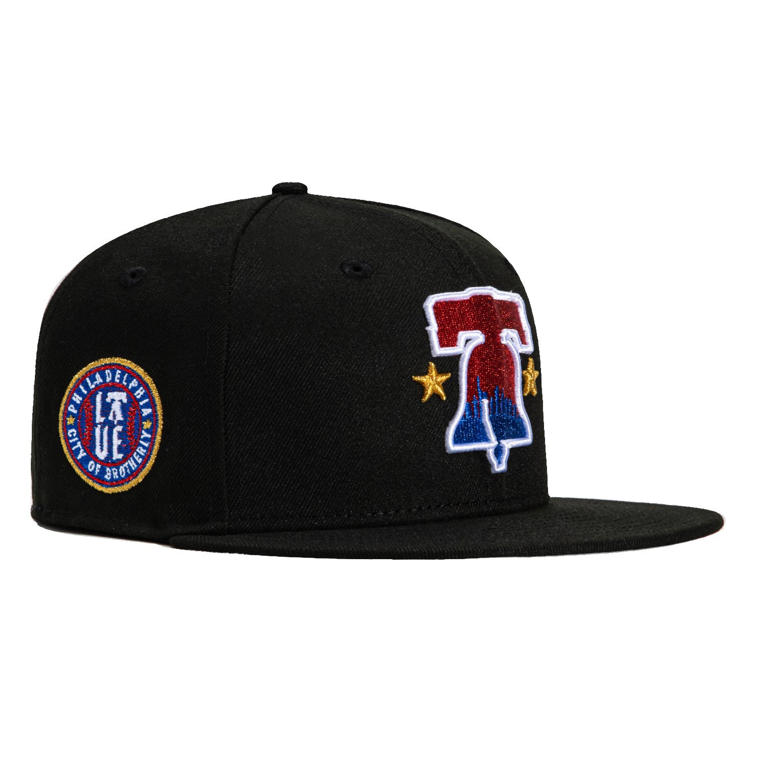 New Era 59Fifty Philadelphia Phillies City of Brotherly Love Patch Hat - Black, Red, Royal