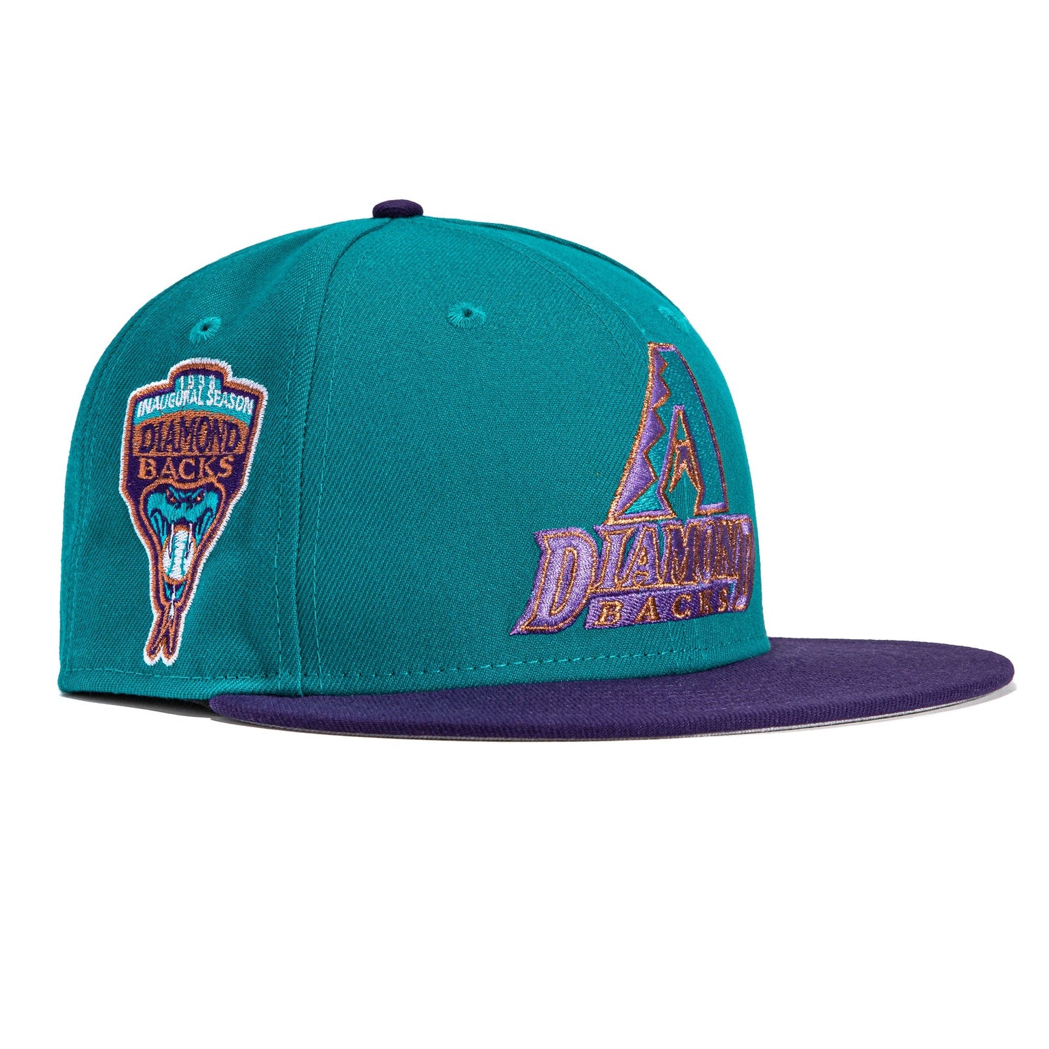 New Era 59Fifty Arizona Diamondbacks Inaugural Patch Logo Hat -  Teal, Purple