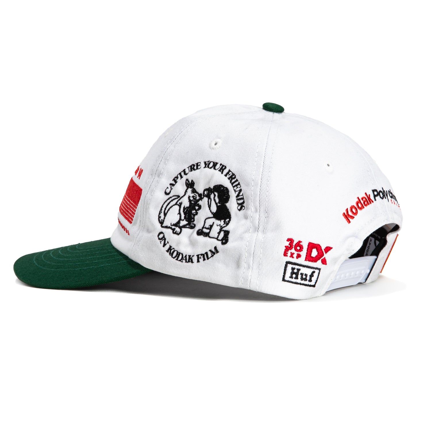 HUF x Kodak Snapback Relaxed Hat - White, Green