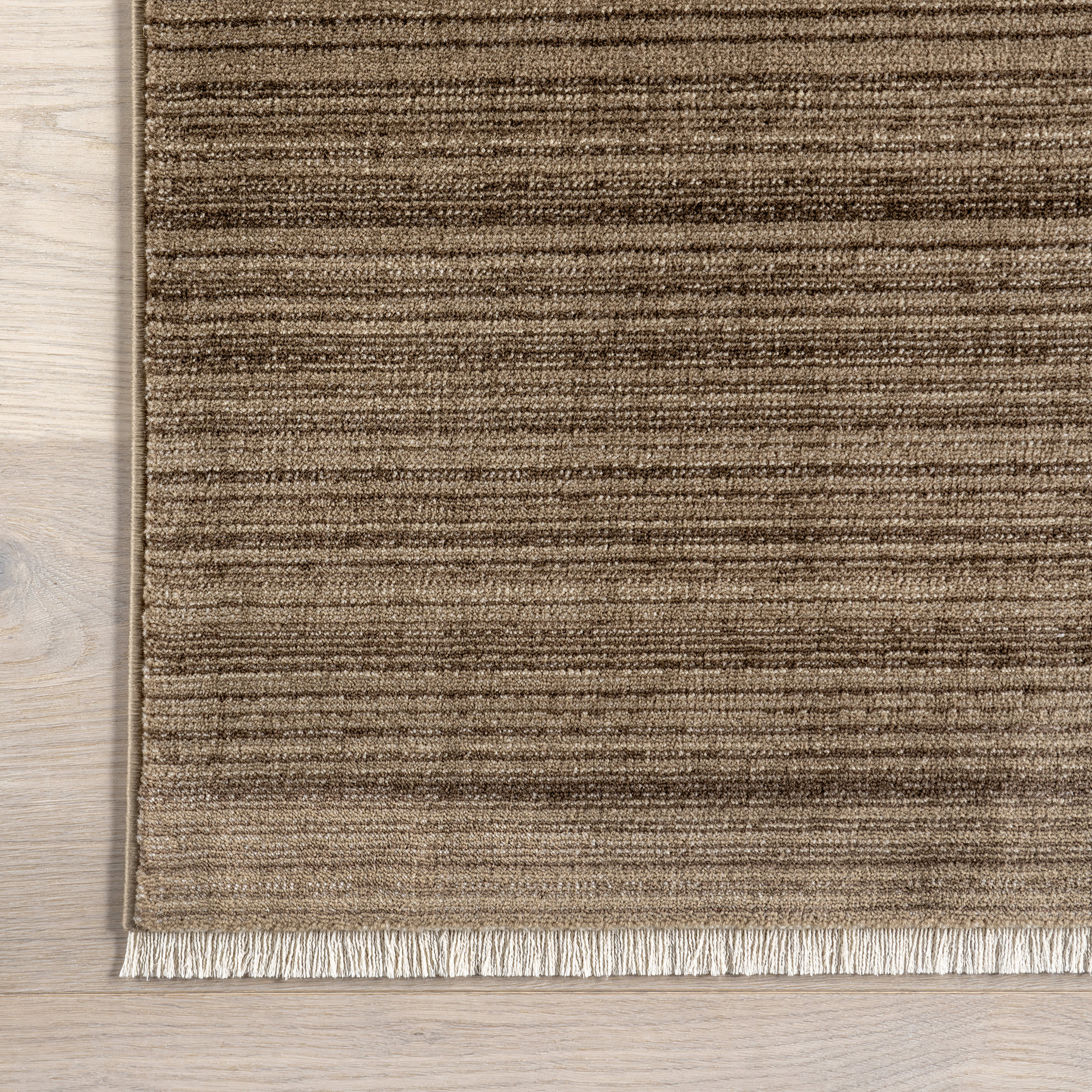 Lylah Solid Fringed Rug | Brown