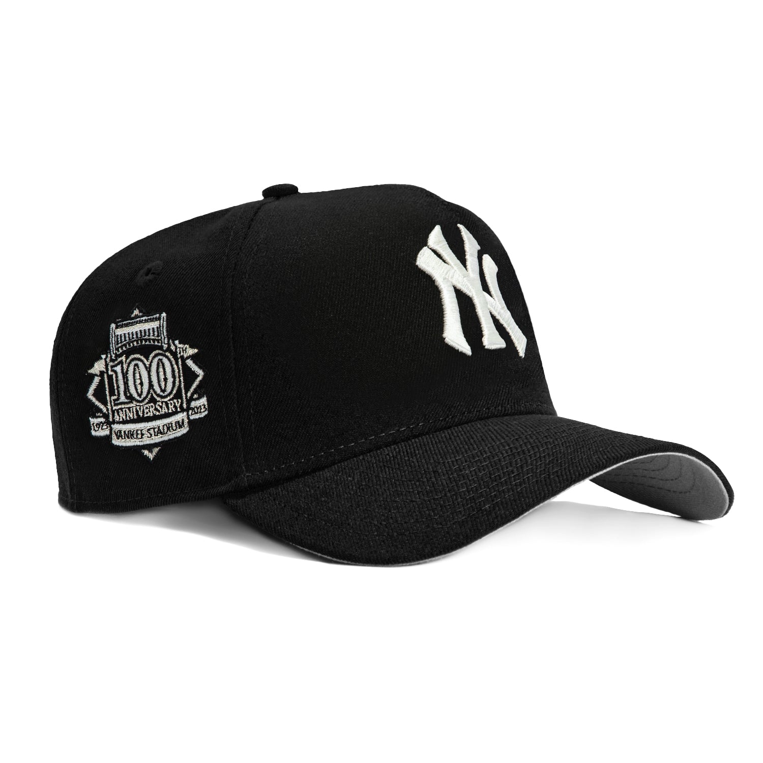 New Era 9Forty A-Frame New York Yankees 100th Anniversary Patch Snapback Hat - Black, White