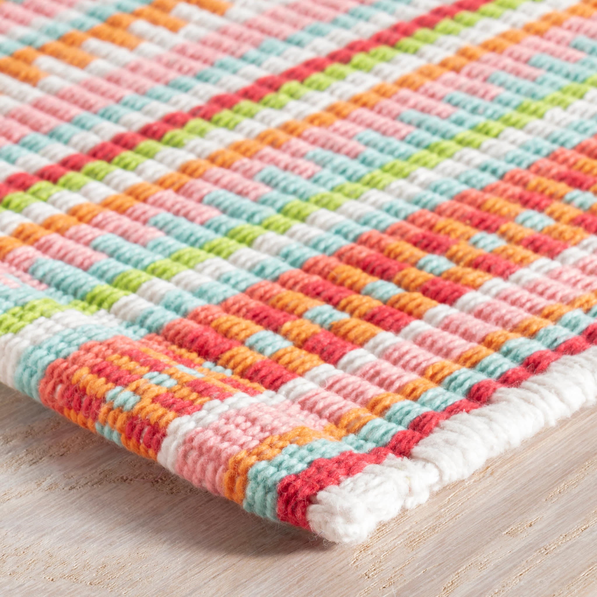 Lucky Stripe Spring Handwoven Cotton Rug