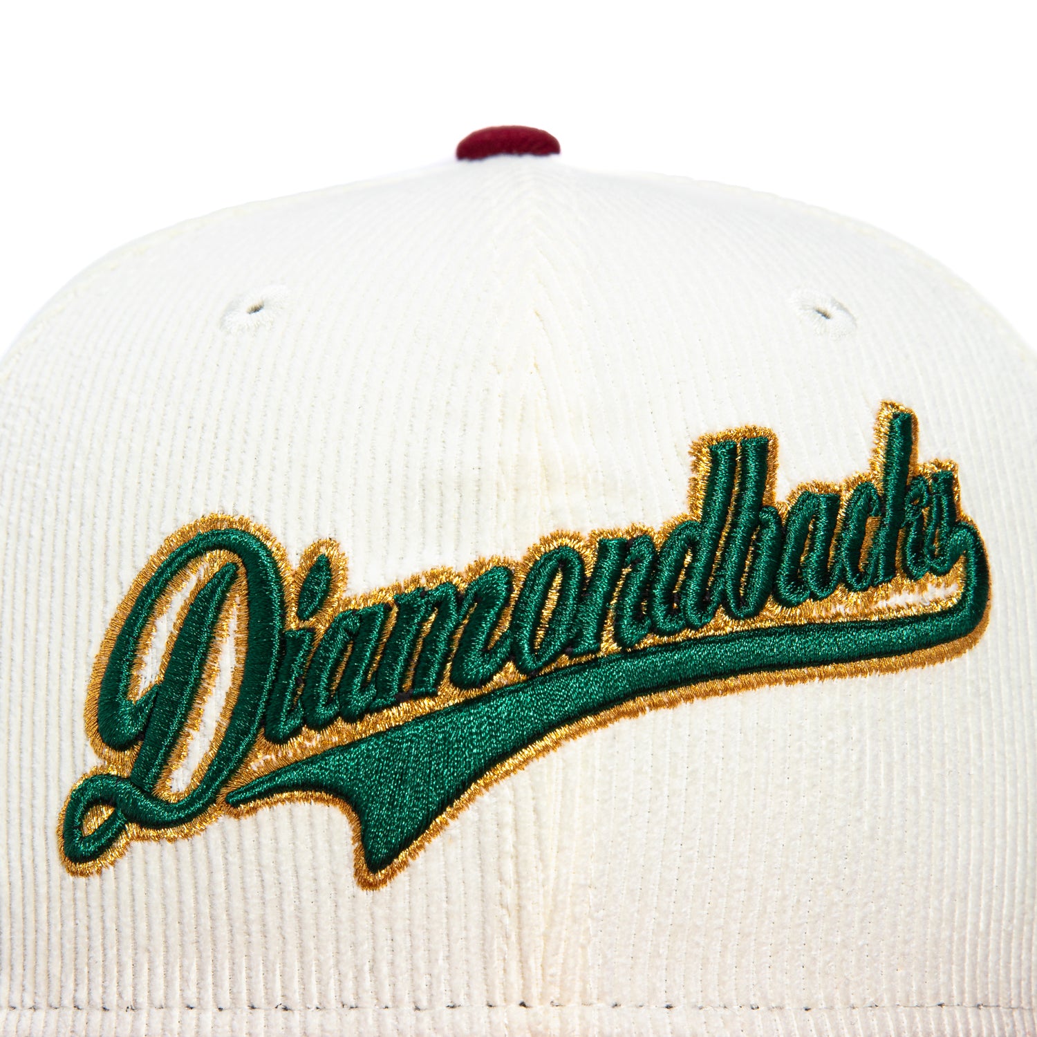 New Era 59Fifty Winter Forest Corduroy Arizona Diamondbacks Inaugural Patch Script Hat - White, Cardinal