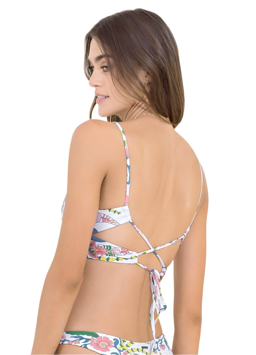 Maaji Chinoiserie Holly Long Line Triangle Bikini Top