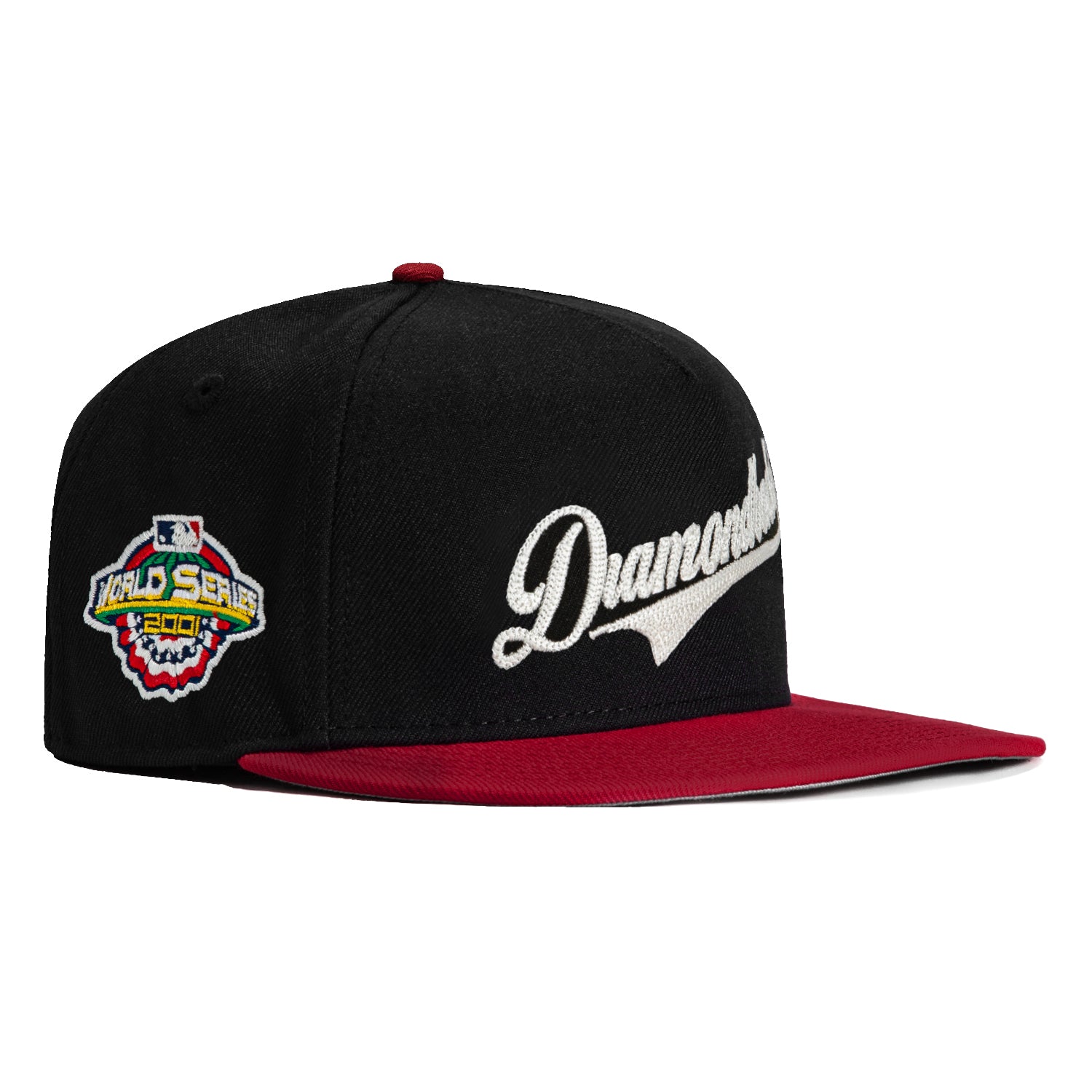 New Era 59Fifty A-Frame Glow Chain Stitch Arizona Diamondbacks 2001 World Series Patch Hat - Black, Sedona Red