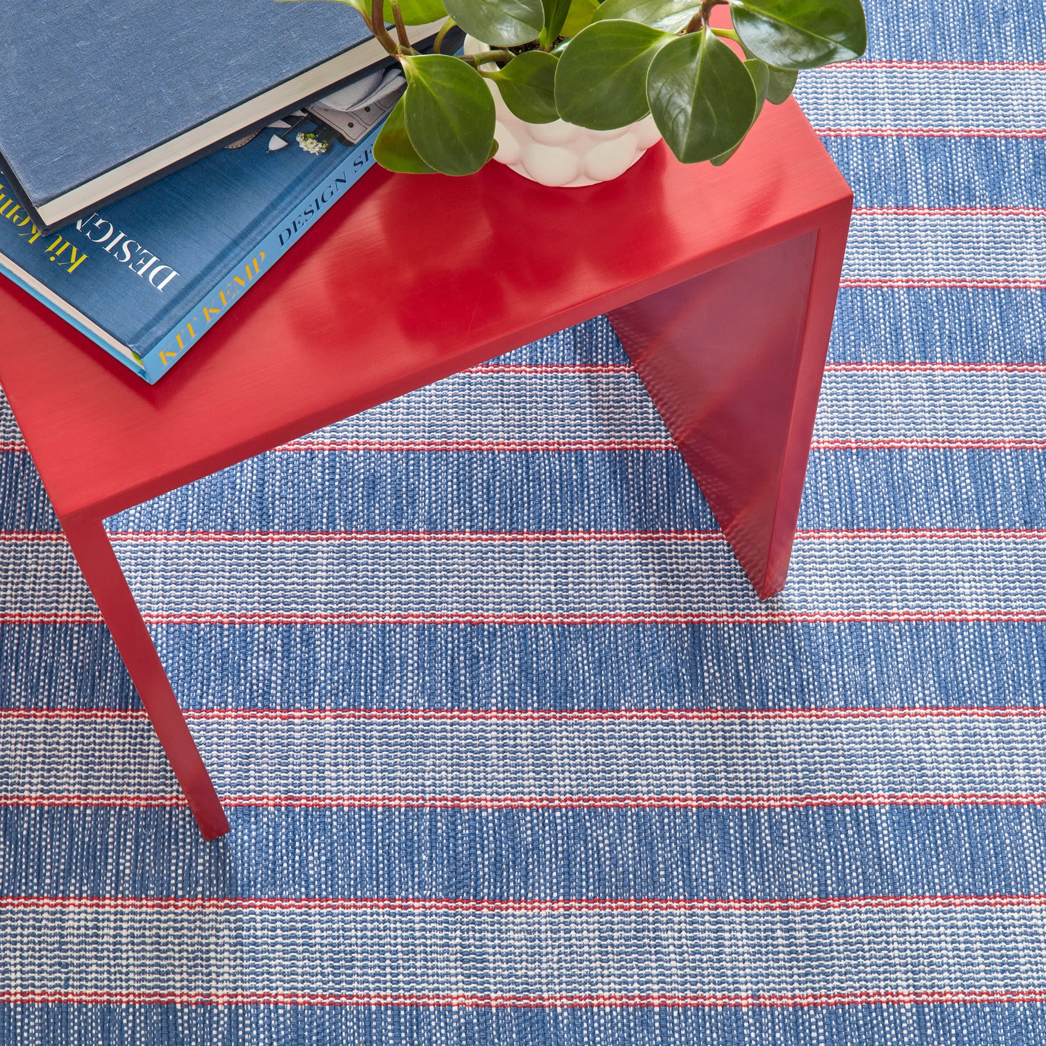 Hillsgrove Stripe Denim Handwoven Cotton Rug