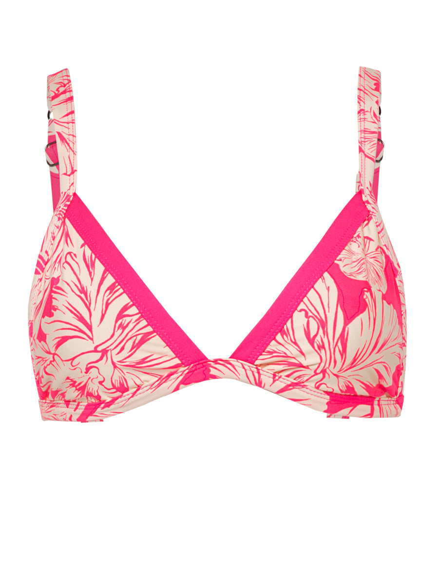 Maaji Pink Blossom Rewind Fixed Triangle Bikini Top