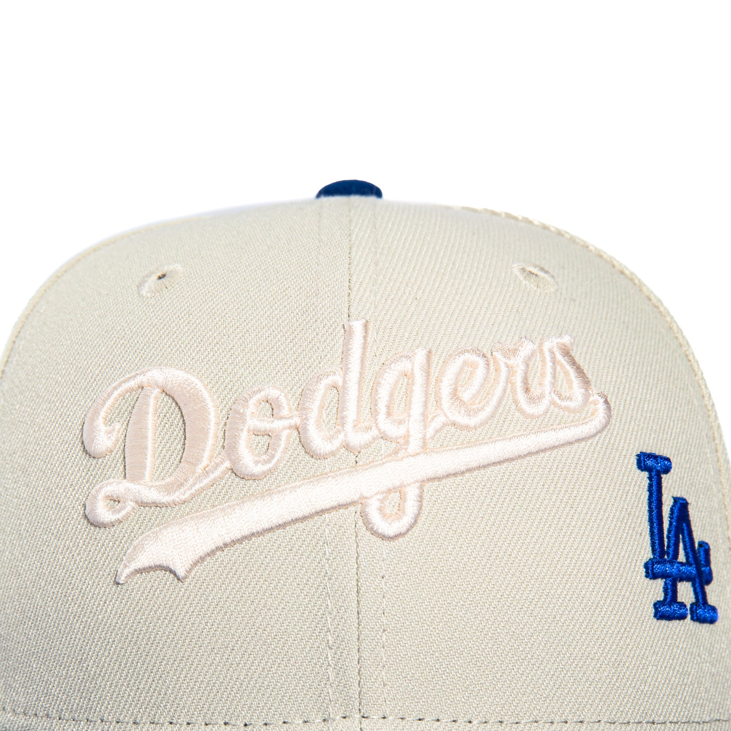 New Era 59Fifty Flawless Script Los Angeles Dodgers 50th Anniversary Patch Hat - Stone, Royal