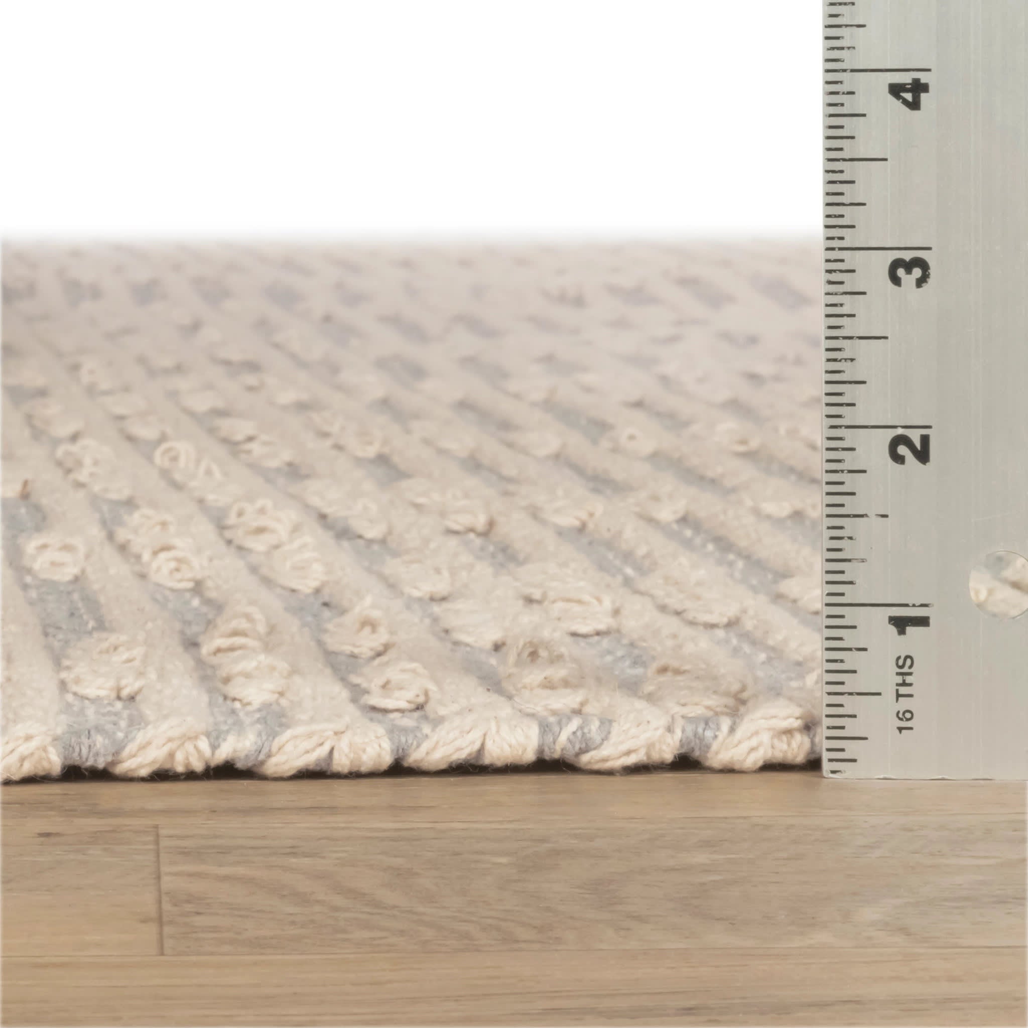 Textured Diamond Grey/Ivory Handwoven Cotton Rug