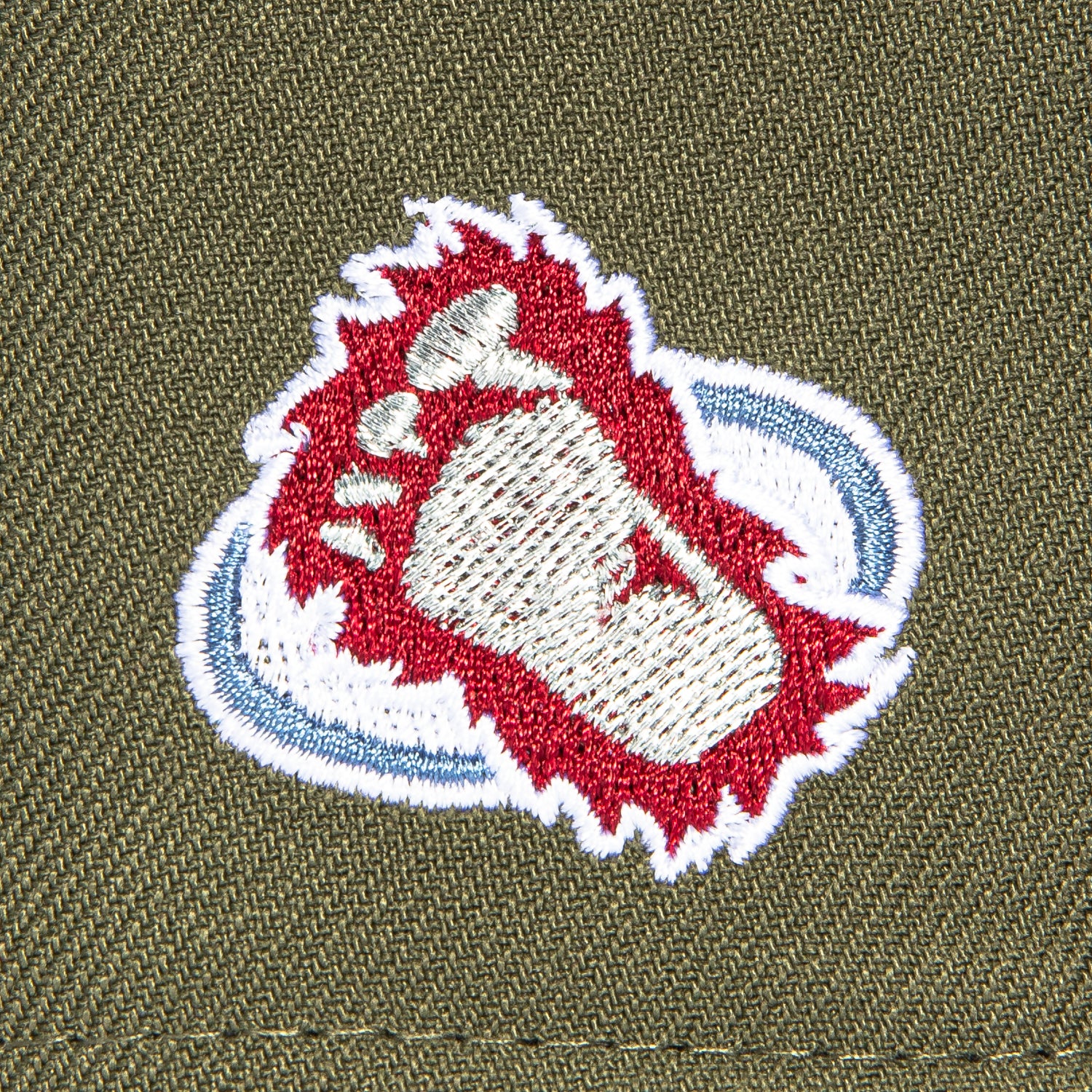 New Era 59Fifity Colorado Avalanche Logo Patch Hat - Olive, Cardinal