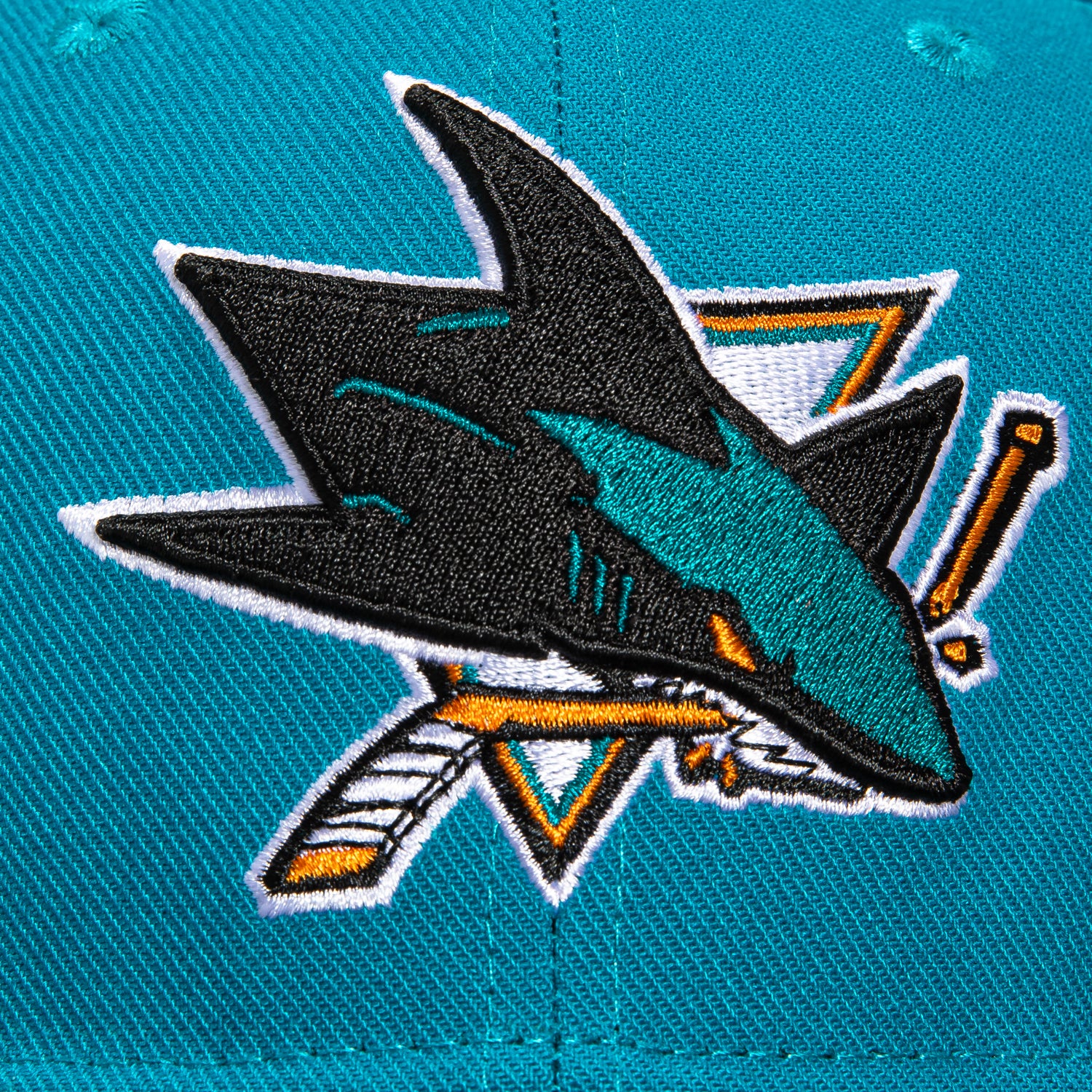 Mitchell & Ness San Jose Sharks 20th Anniversary Patch Hat - Teal, Black