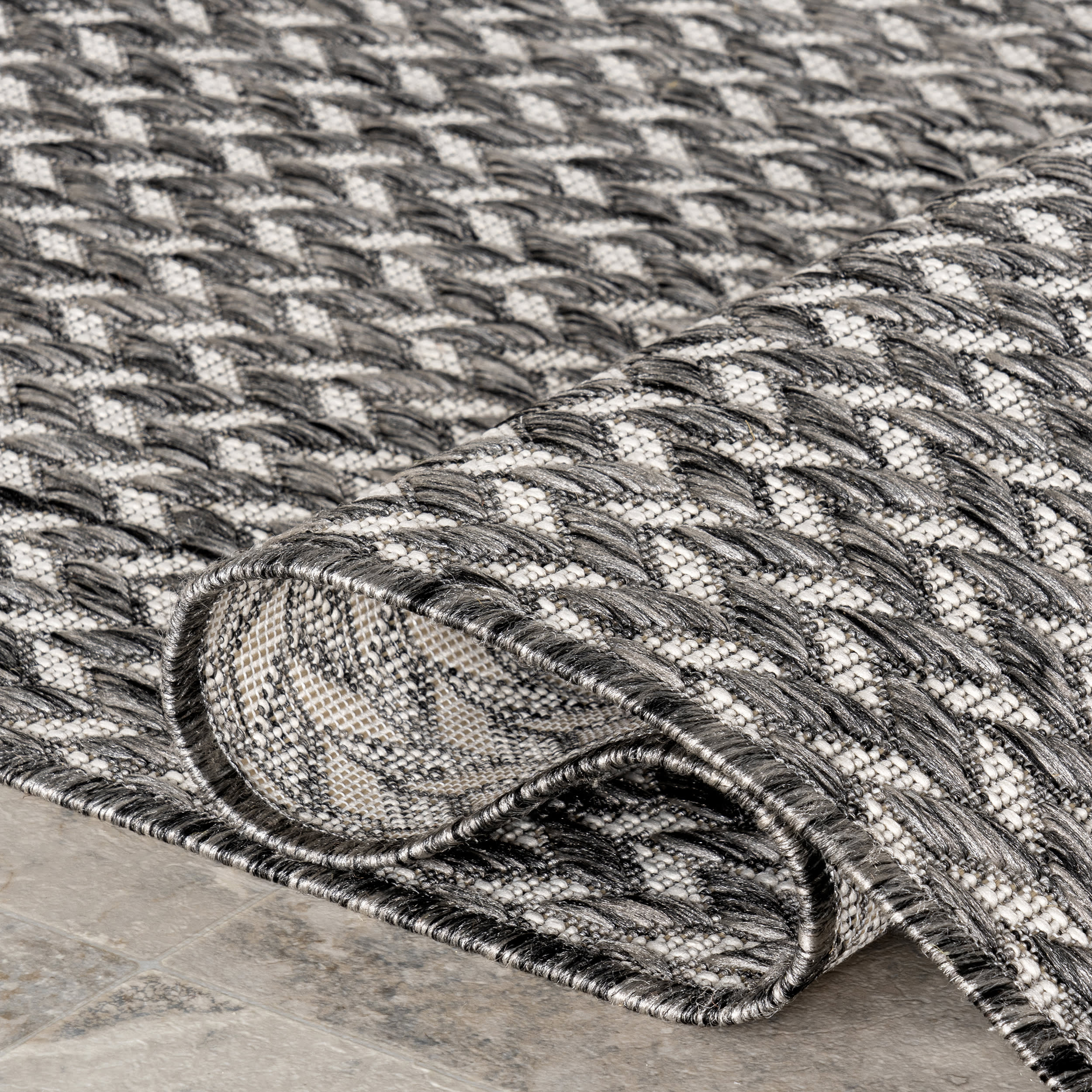 Taraji Herringbone Indoor/Outdoor Rug | Light Grey