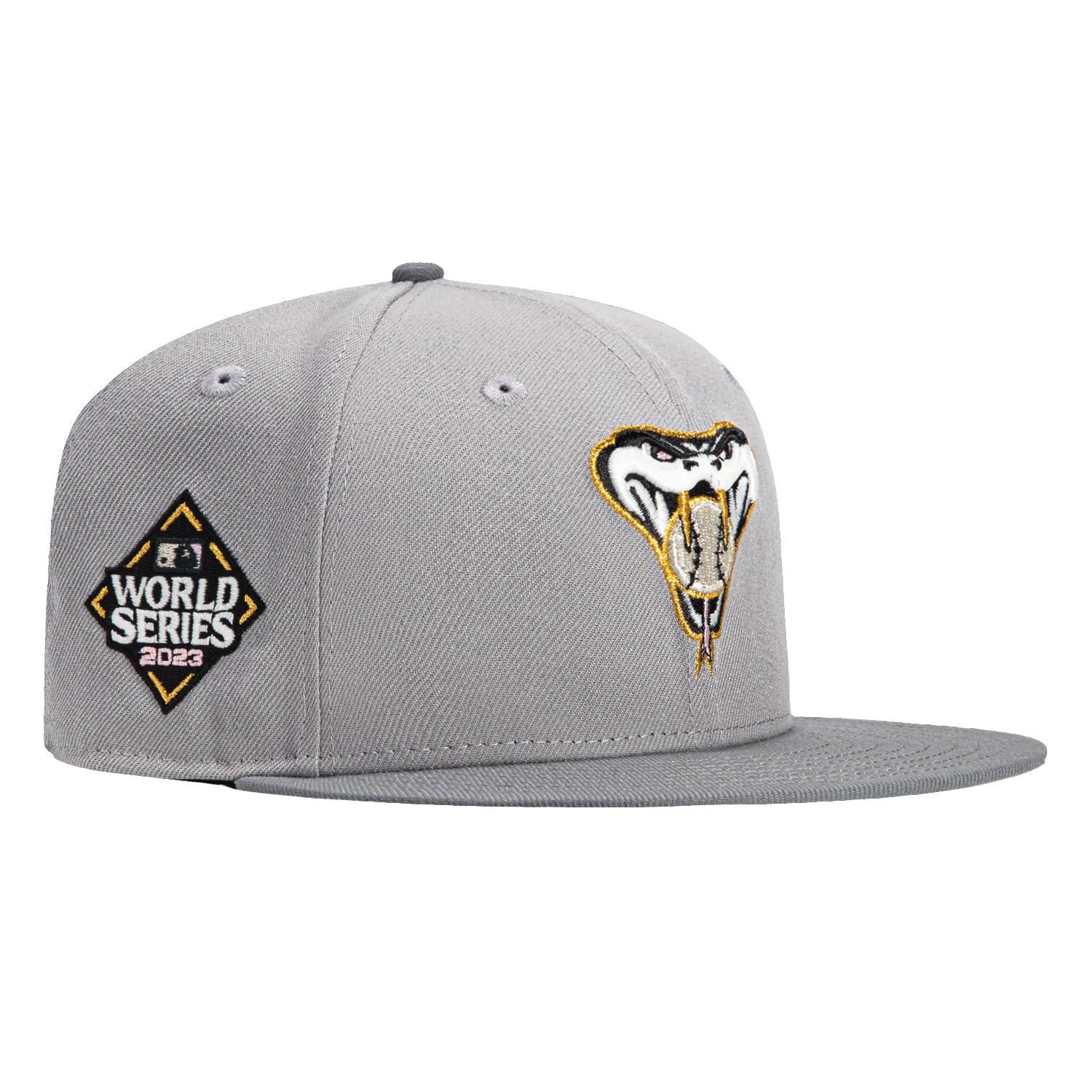 New Era 59Fifty Arizona Diamondbacks 2023 World Series Patch Snakehead Hat - Grey, Storm Grey