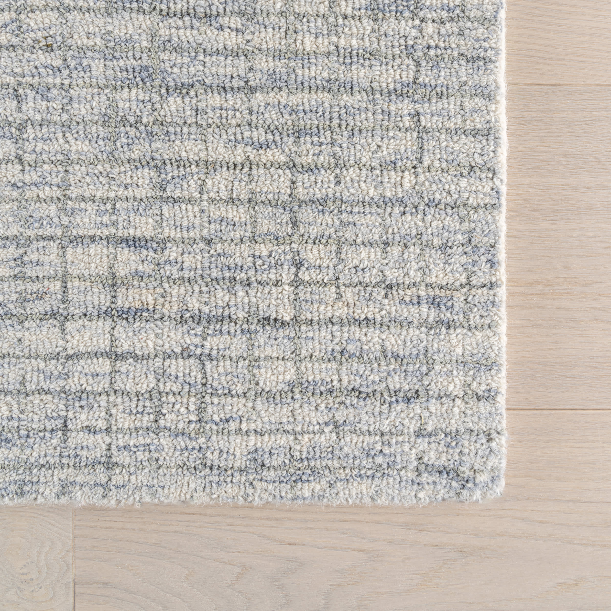 Melrose Checked Rug | Light Blue & Grey