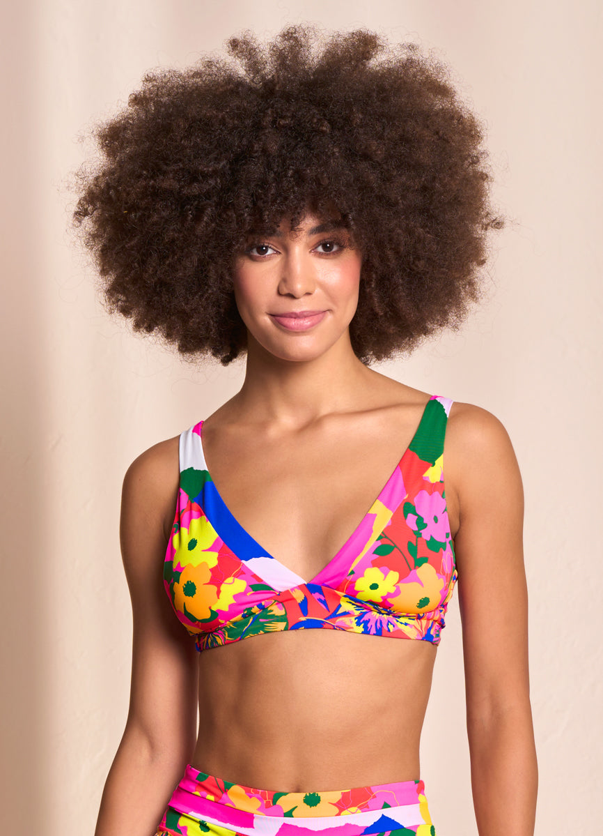 Maaji Crayonflower Rocky Long Line Triangle Bikini Top