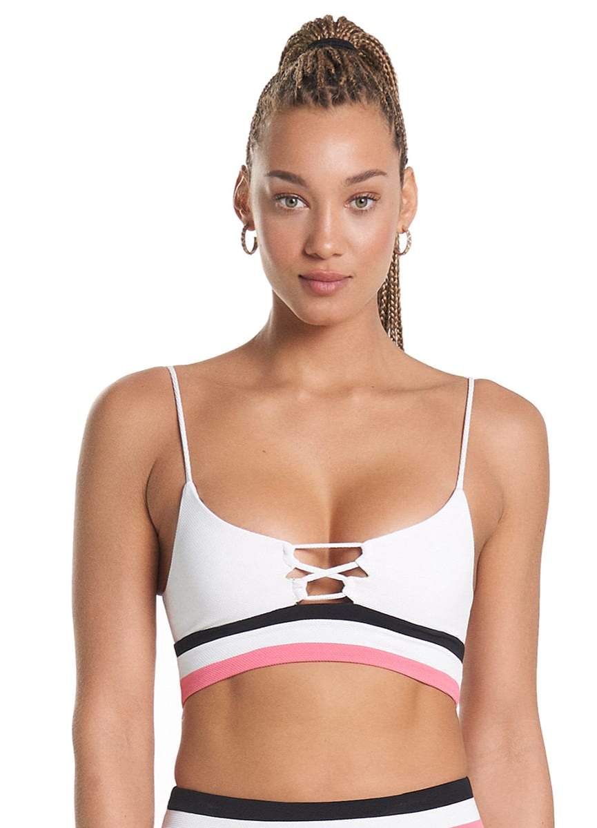 Maaji White Orchid Rubi Sporty Bralette Bikini Top