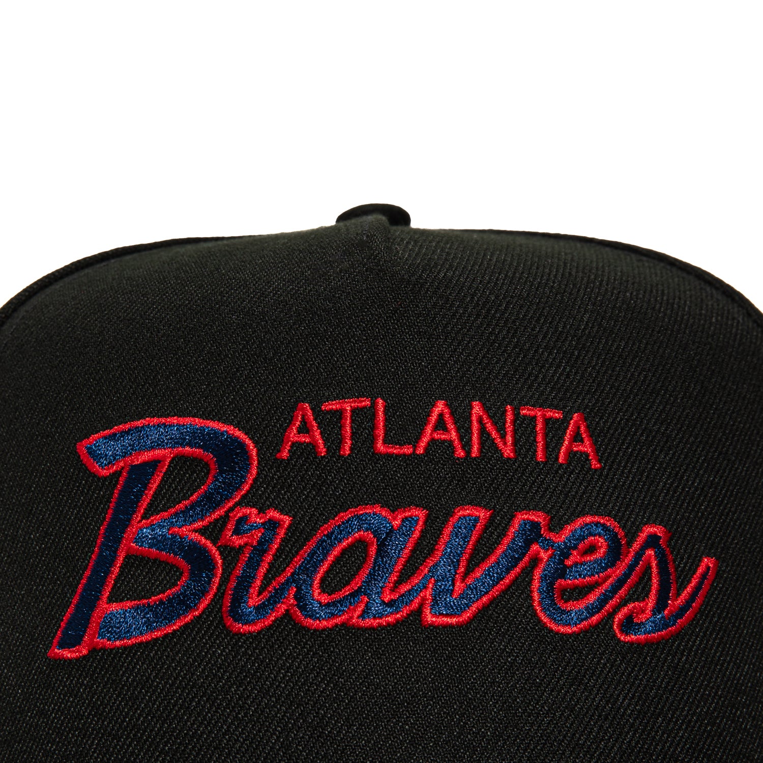 New Era 9Fifty A-Frame Atlanta Braves Logo Patch Script Snapback Hat - Black