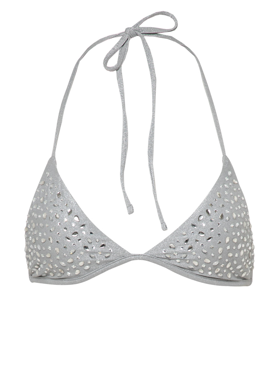 Maaji Smokey Silver Balminess Fixed Triangle Bikini Top