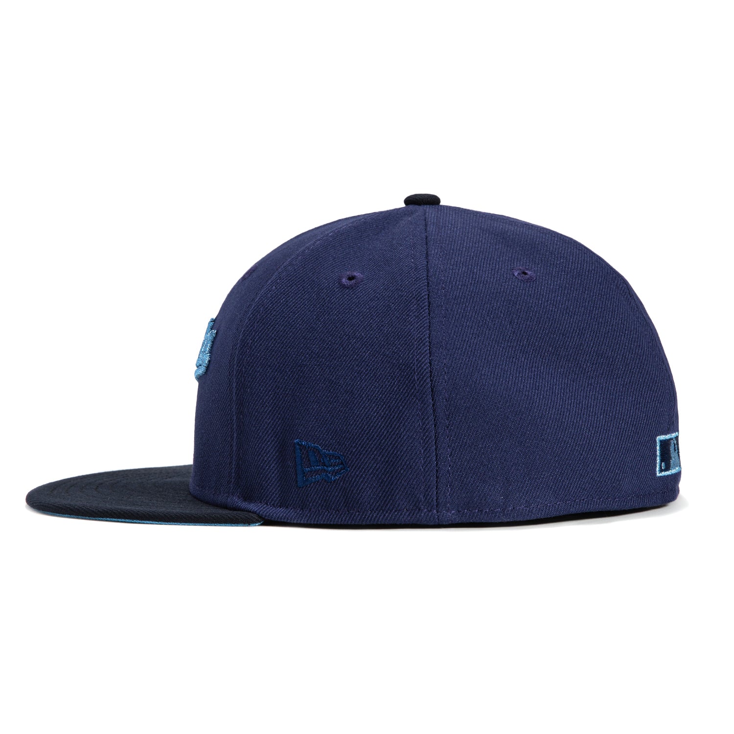 New Era 59Fifty Los Angeles Dodgers Jackie Robinson 50th Anniversary Patch Script Hat - Light Navy, Navy