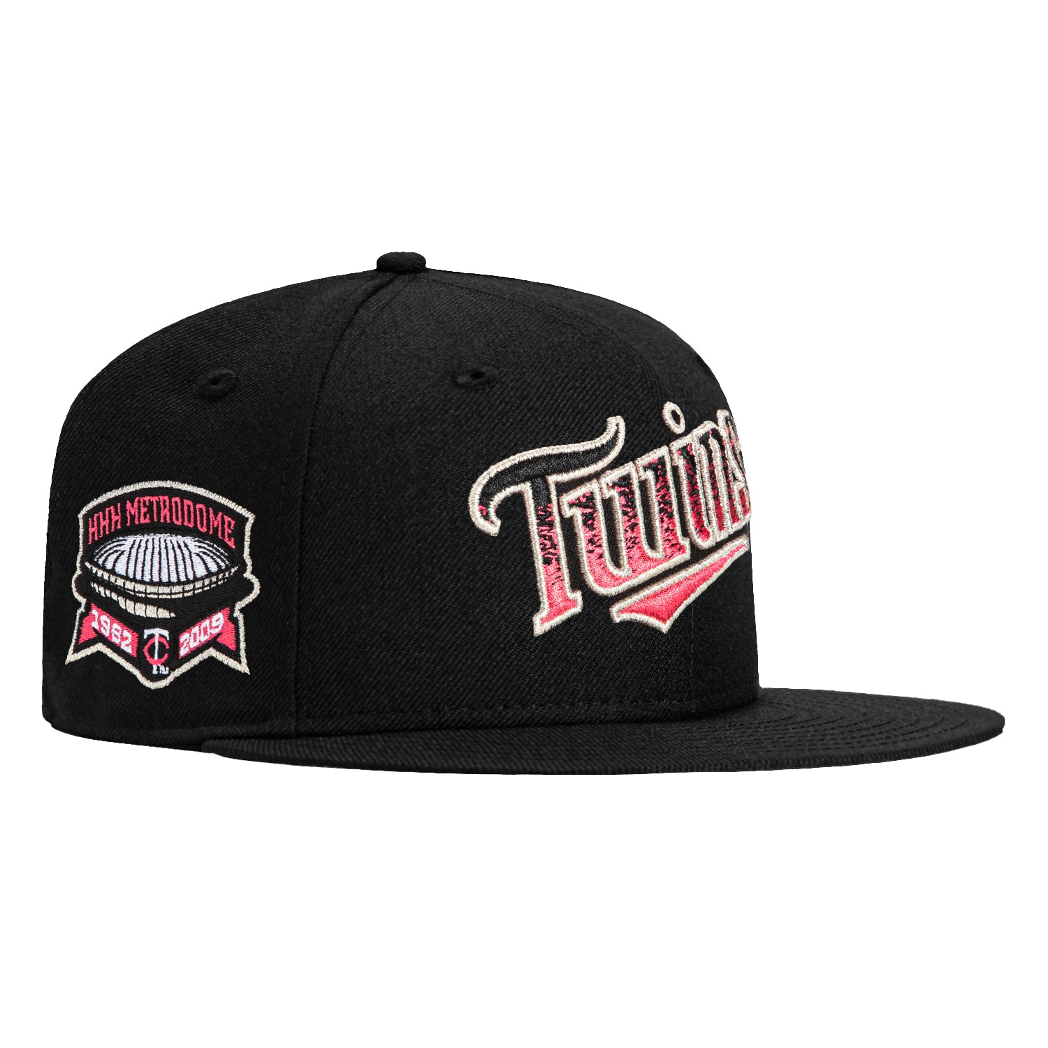 New Era 59Fifty Magma Minnesota Twins Metrodome Patch Word Hat - Black, Infrared