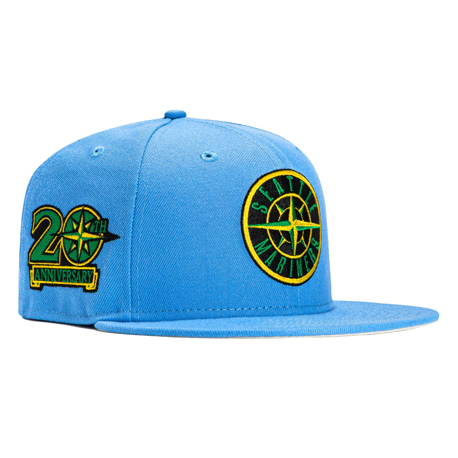 New Era 59Fifty  Seattle Mariners 20th Anniversary Patch Logo Hat - Light Blue