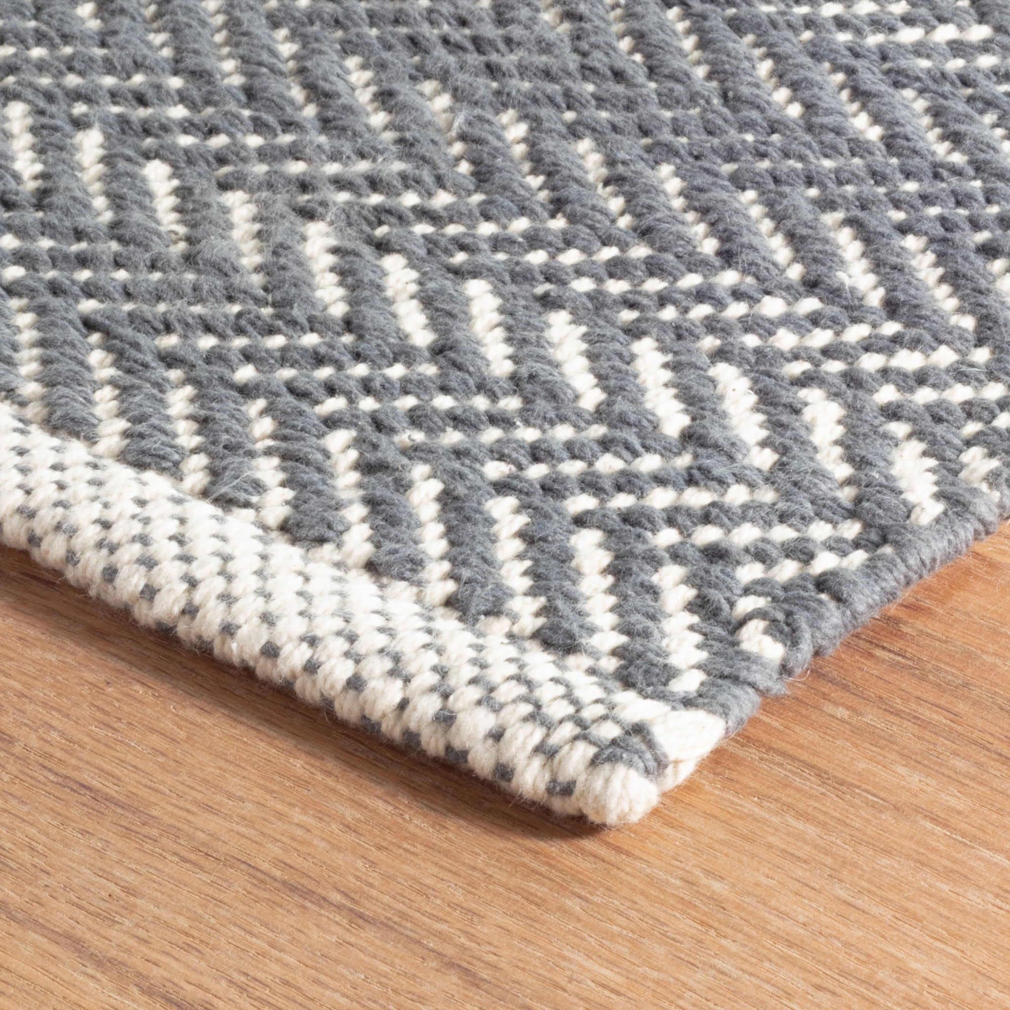 Herringbone Shale Handwoven Cotton Rug