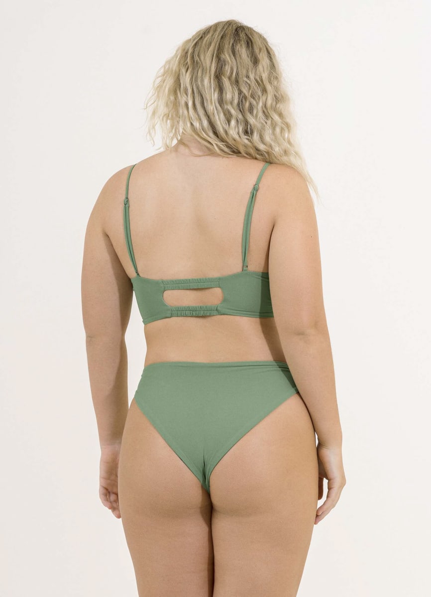 Maaji Jade Green Theran Long Line Triangle Bikini Top