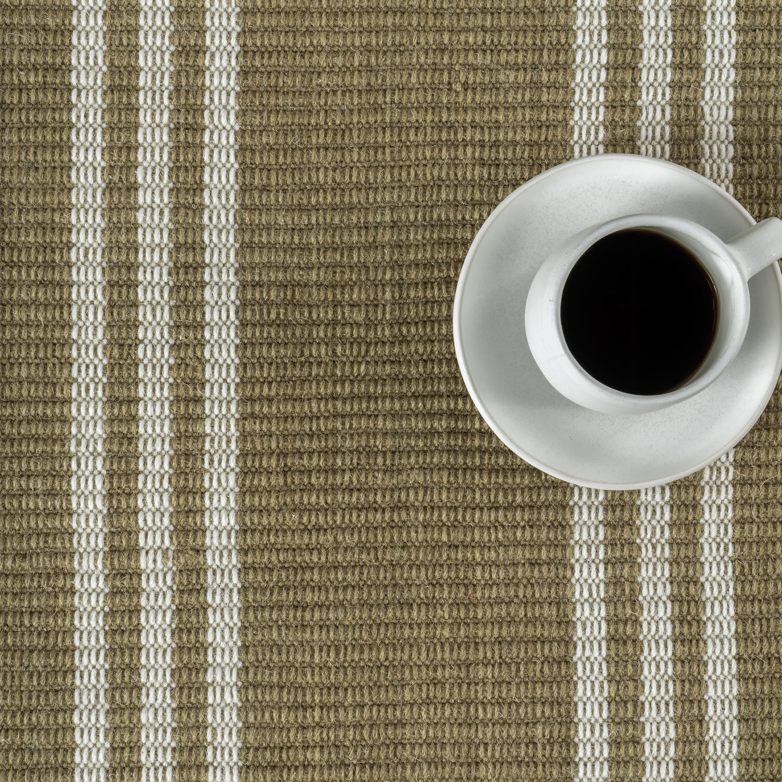 Hawthorn Striped Wool Rug | Olive Green