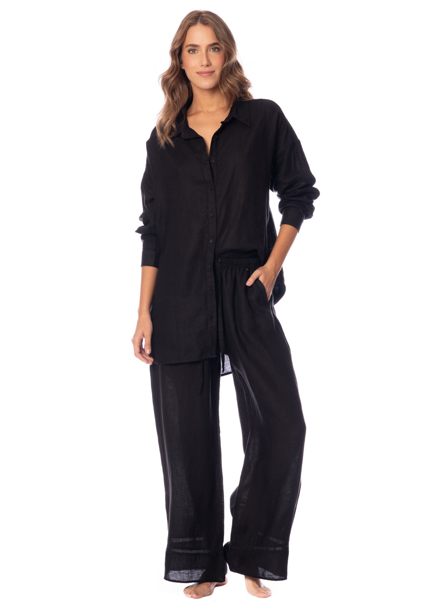 Maaji Jade Black Larissa Long Shirt