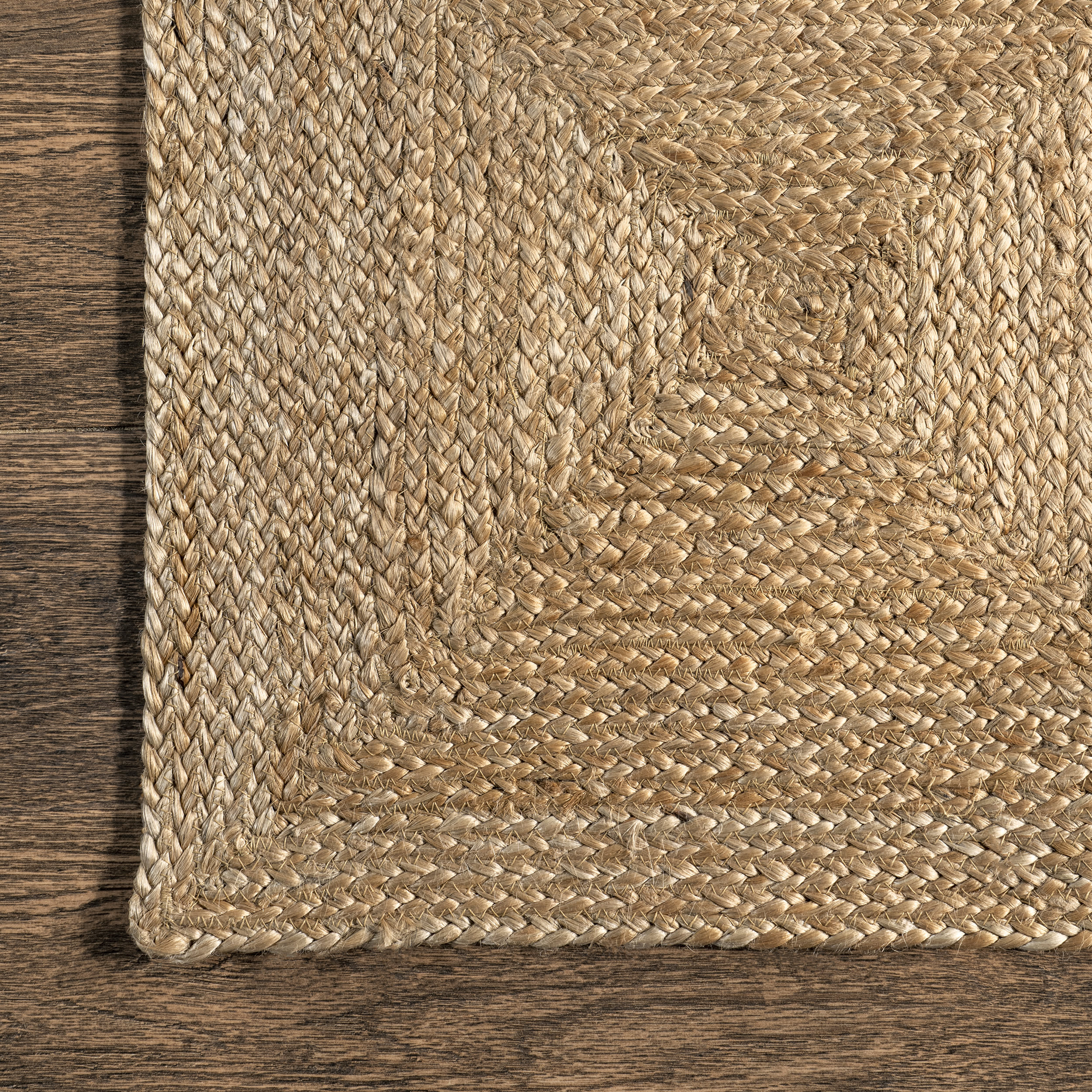 Ruthy Jute Braided Tiled Rug | Natural