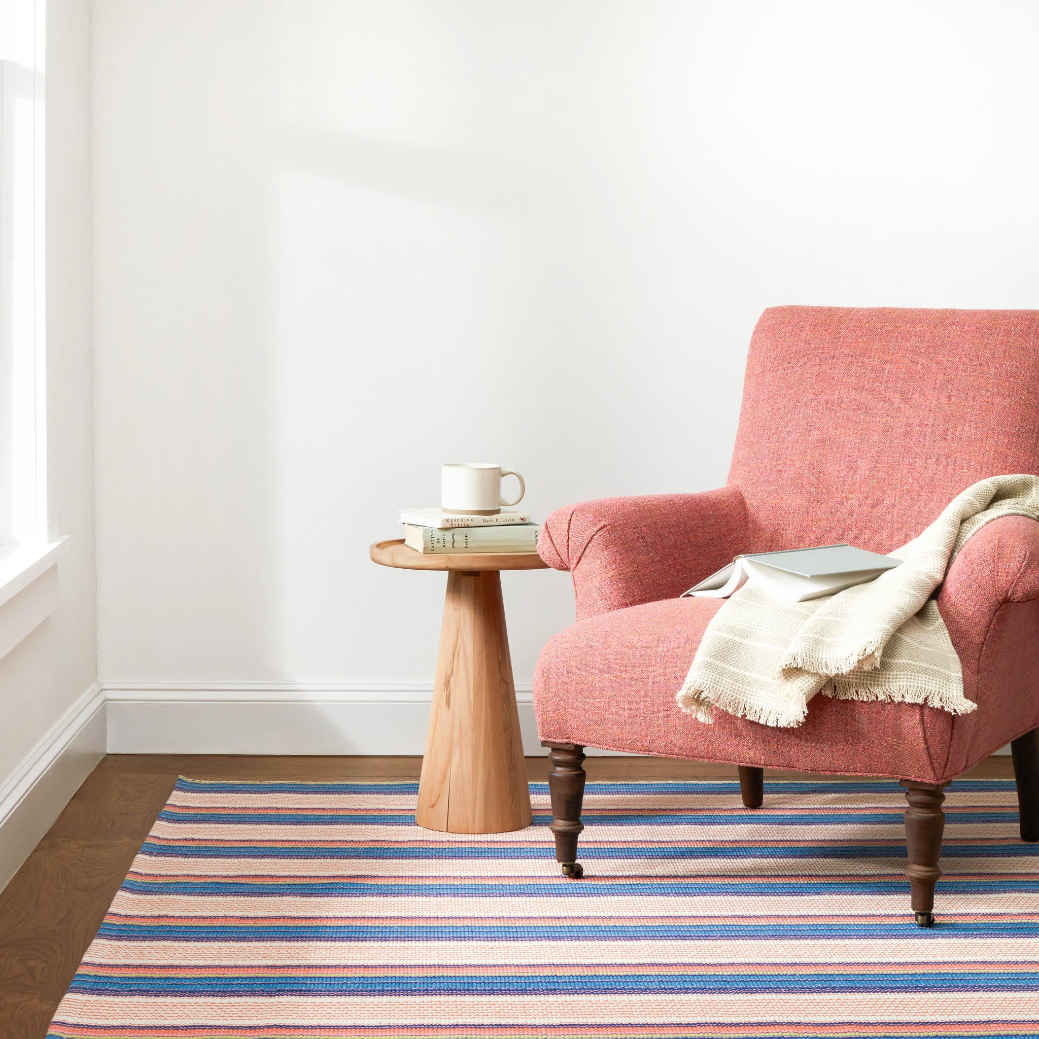 Sloane Stripe Sunset Handwoven Cotton Rug