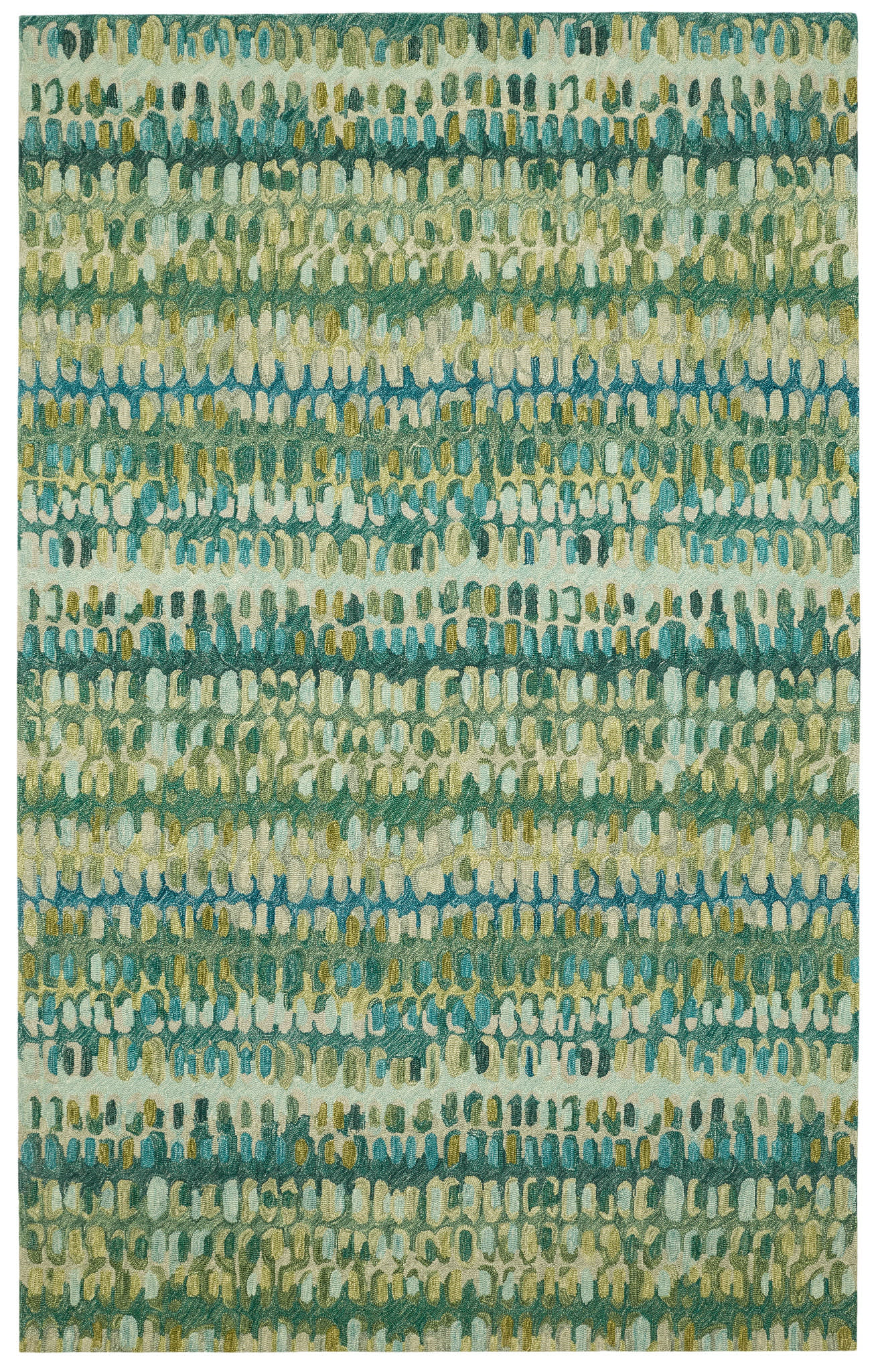 Paint Chip Moss Hand Micro Hooked Wool Rug