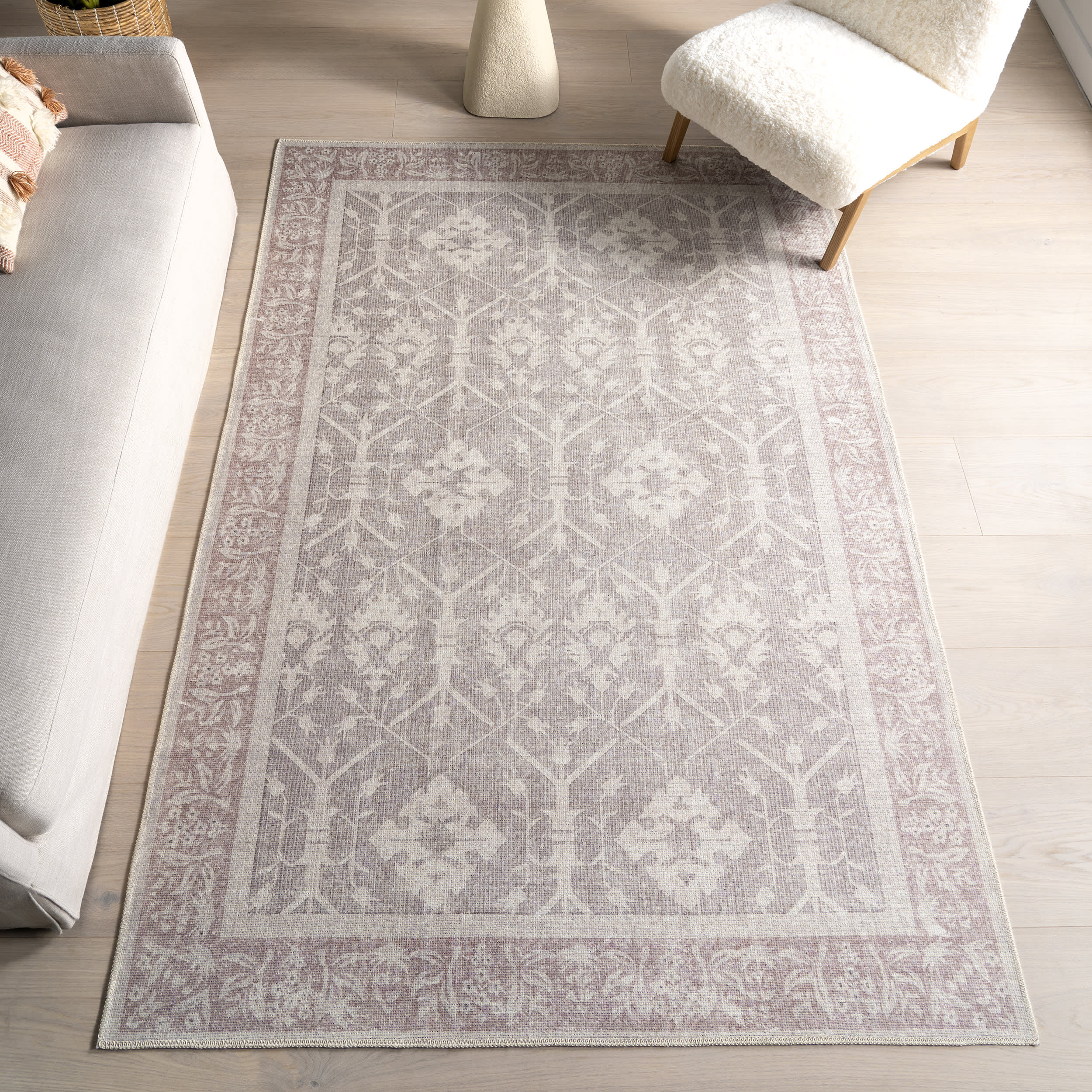 Arlet Medallion Washable Rug | Taupe