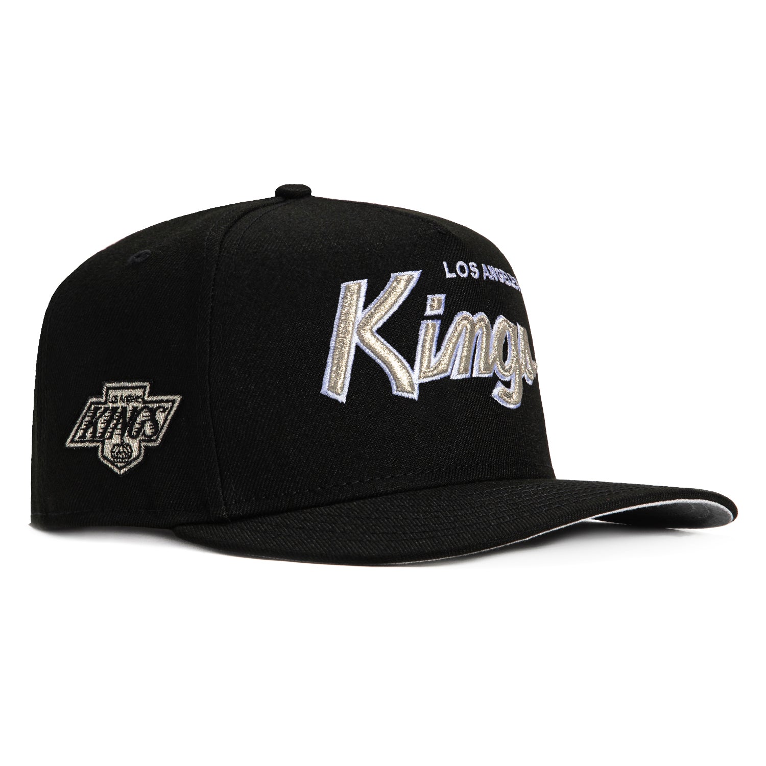 New Era 9Fifty A-Frame Los Angeles Kings Logo Patch Snapback Script Hat - Black