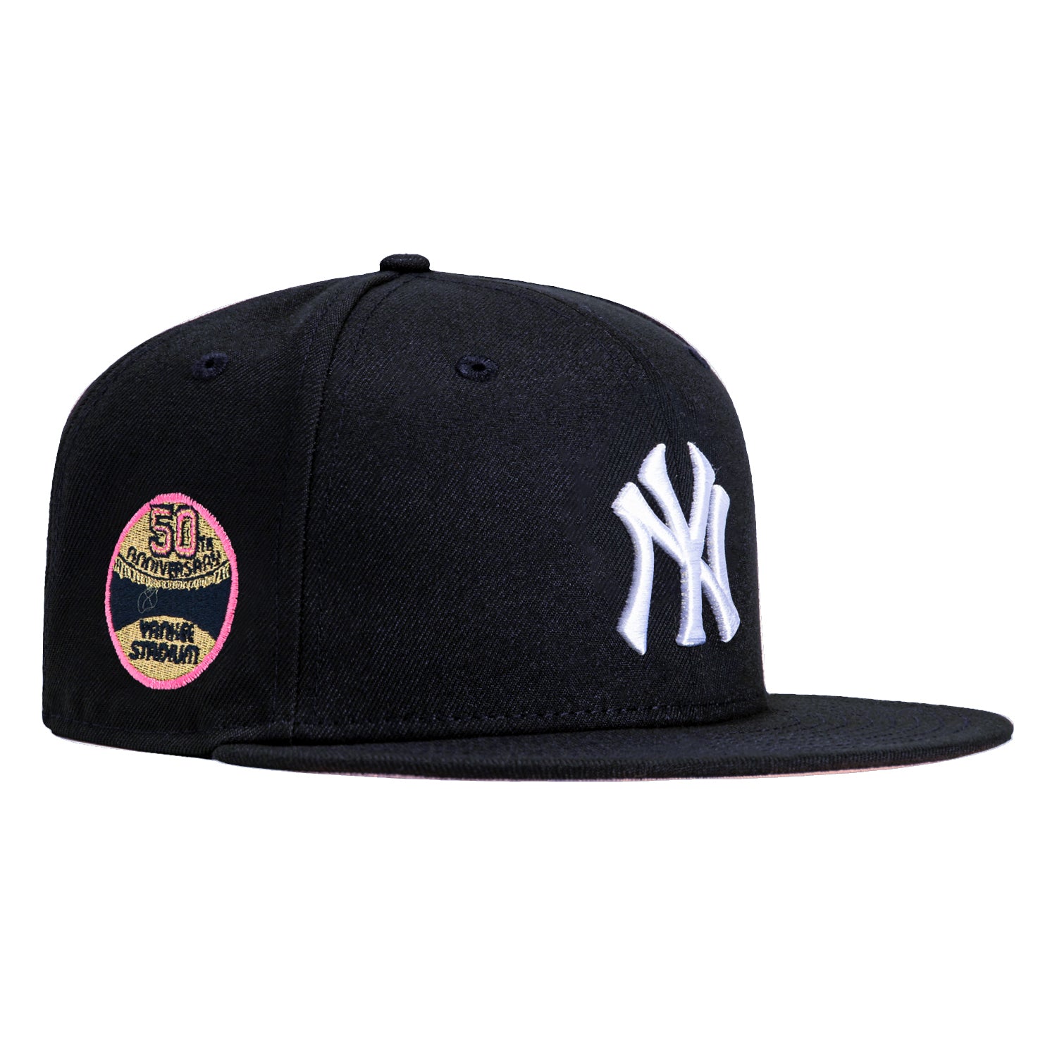 New Era 59Fifty New York Yankees 50th Anniversary Stadium Patch Pink UV Hat - Navy, White