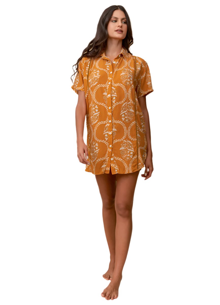 Maaji Caramel Damask Kiwi Long Shirt